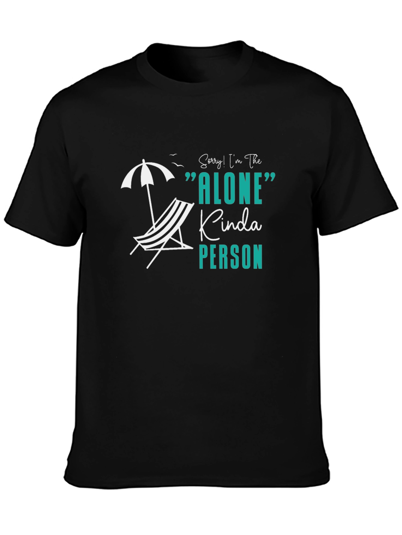 Black Alone Kinda Person Graphic Tee - Black view 3
