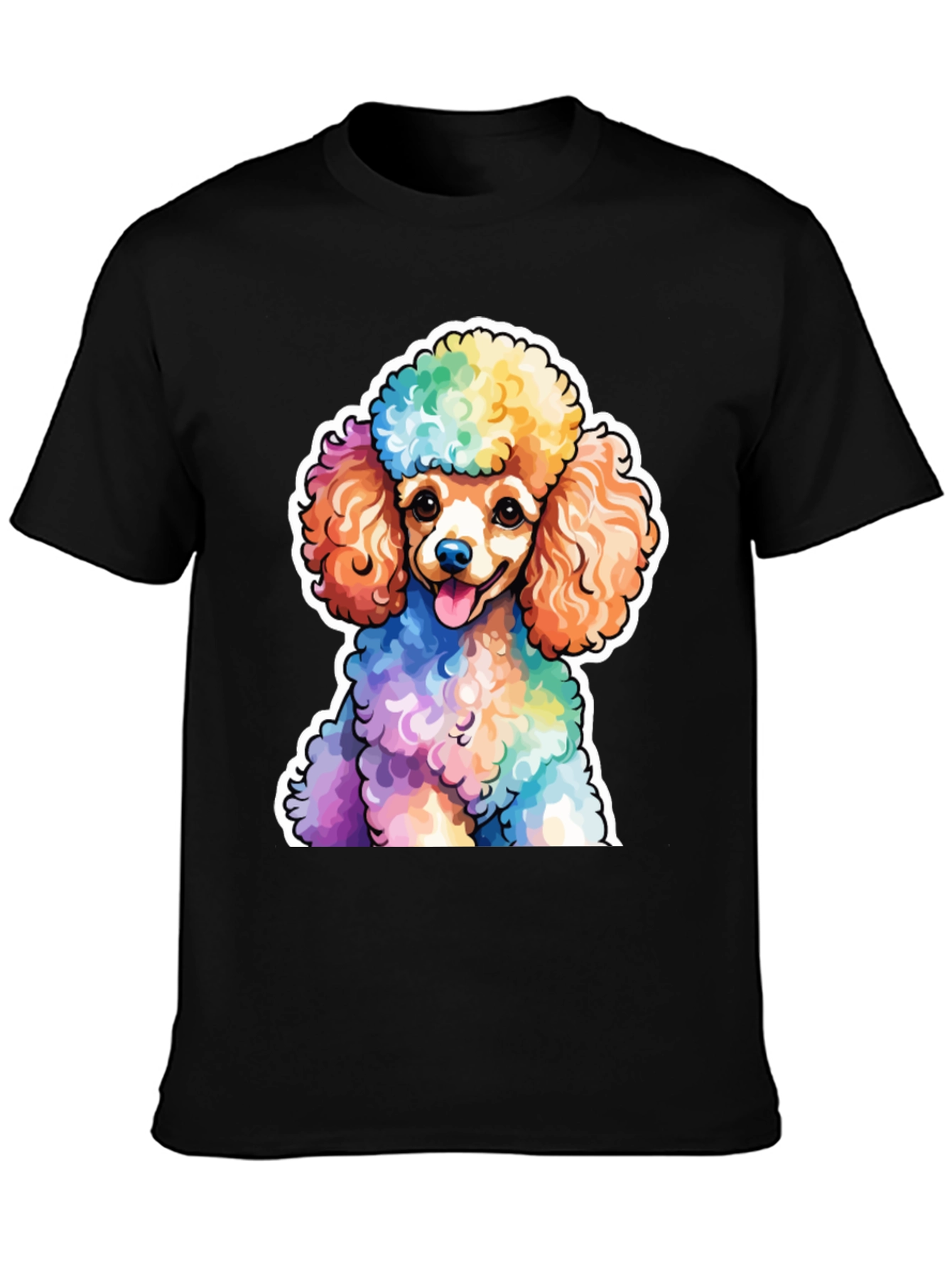 Black Rainbow Poodle Graphic Tee - Fun, Stylish & Unique view 3