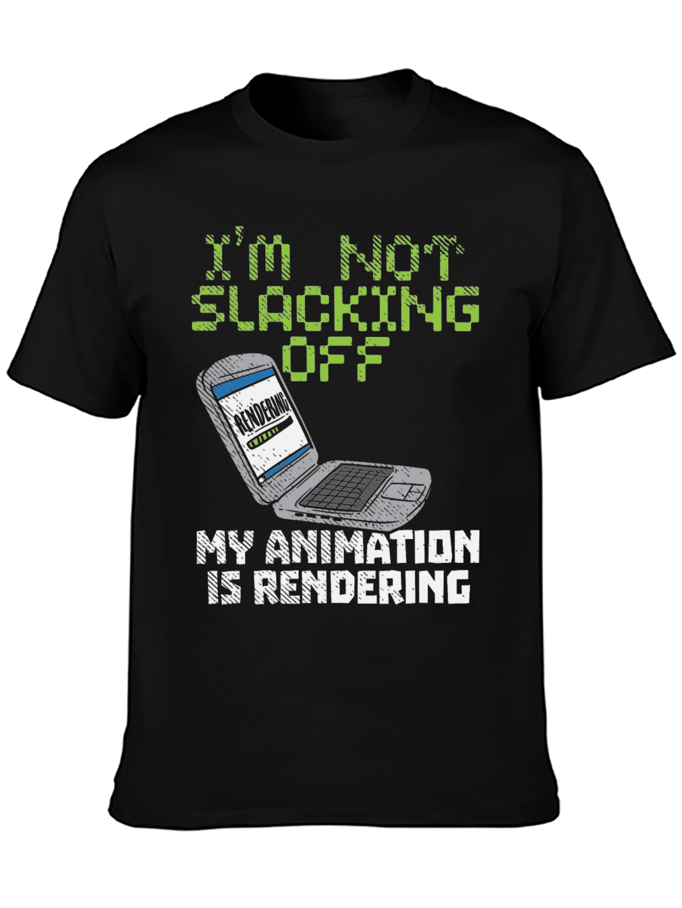 Black Animator's "Rendering" Graphic Tee - Funny & Unique! view 3