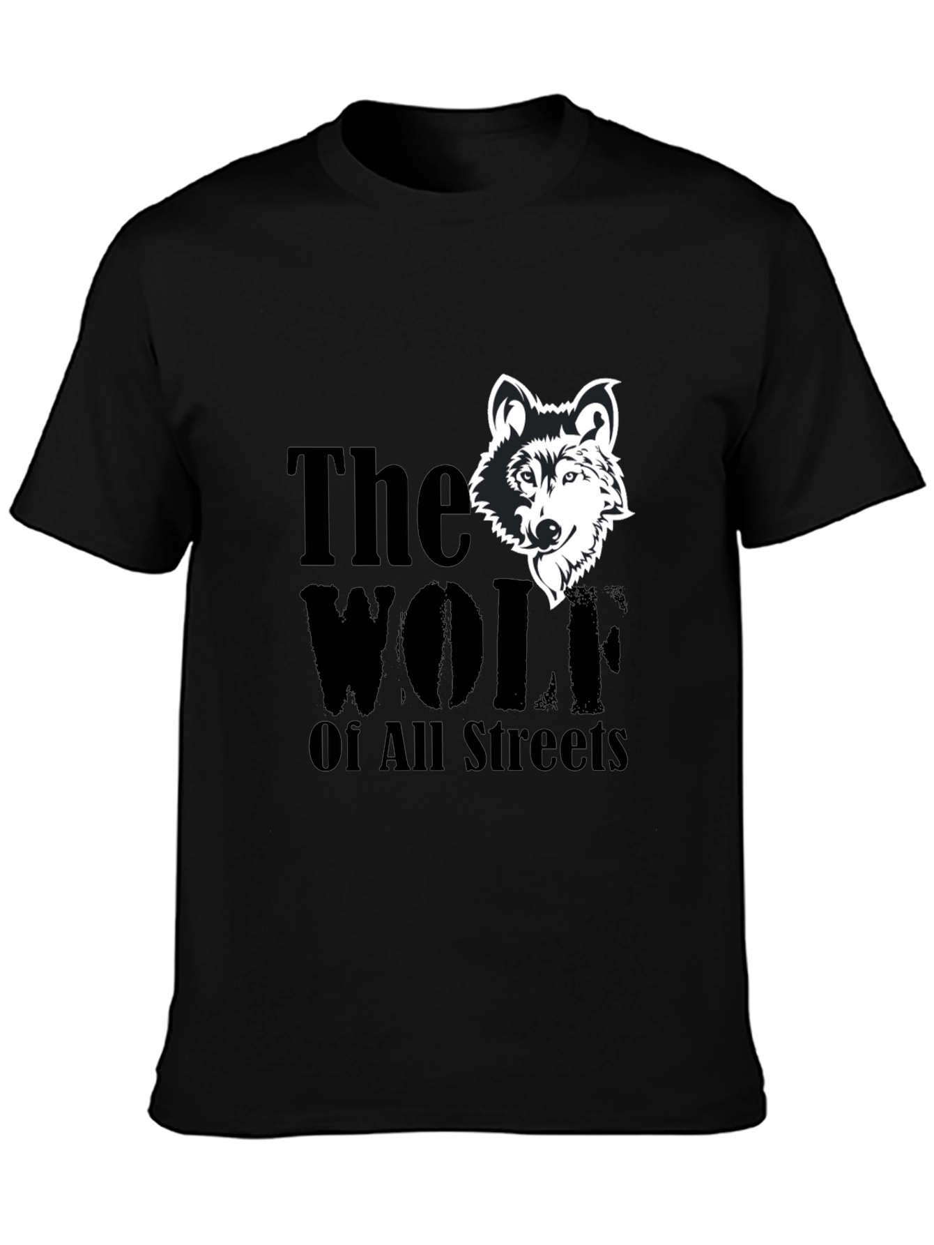 Black The Wolf Of All Streets Graphic Tee view 3