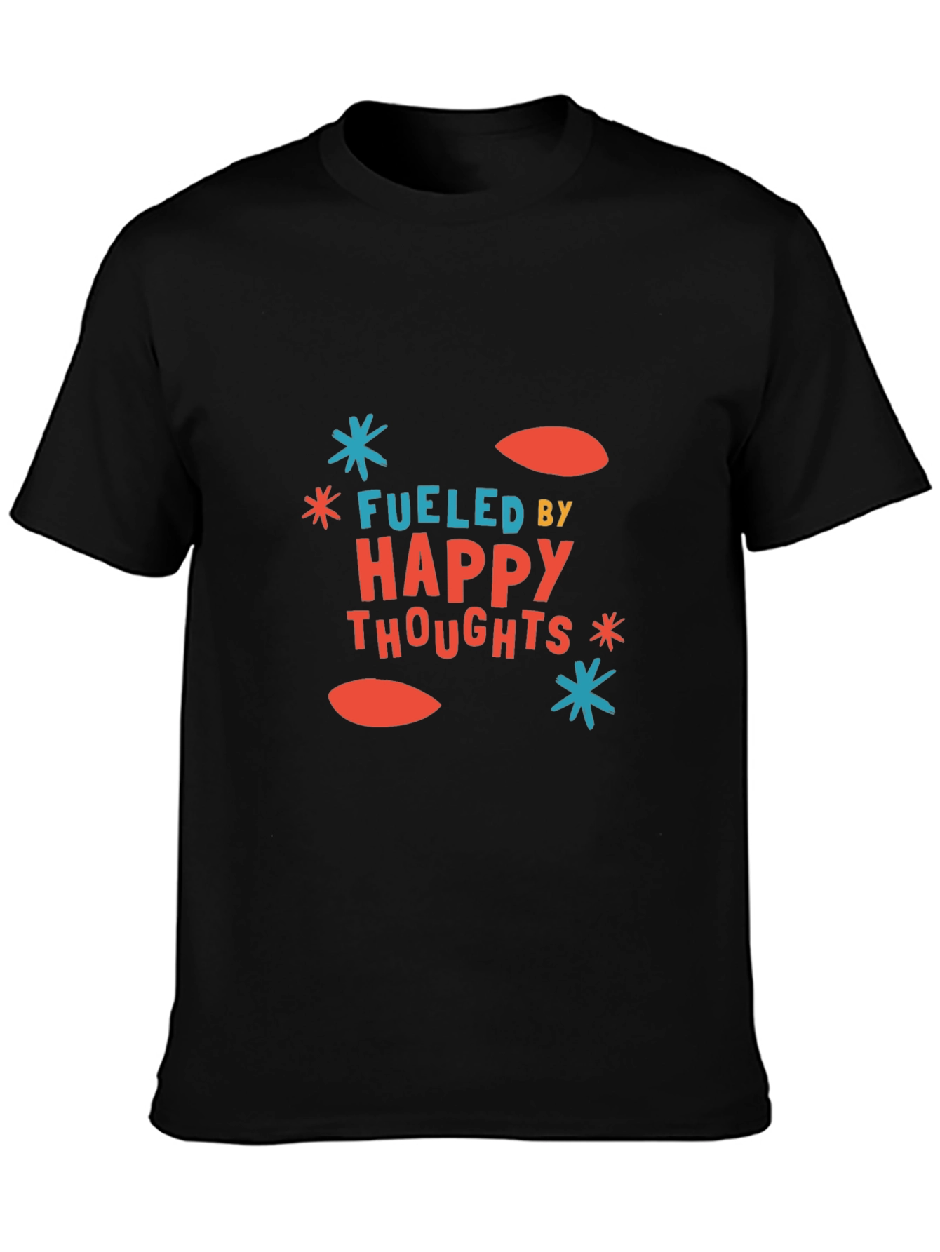 Black Fueled by Happy Thoughts Graphic Tee view 3