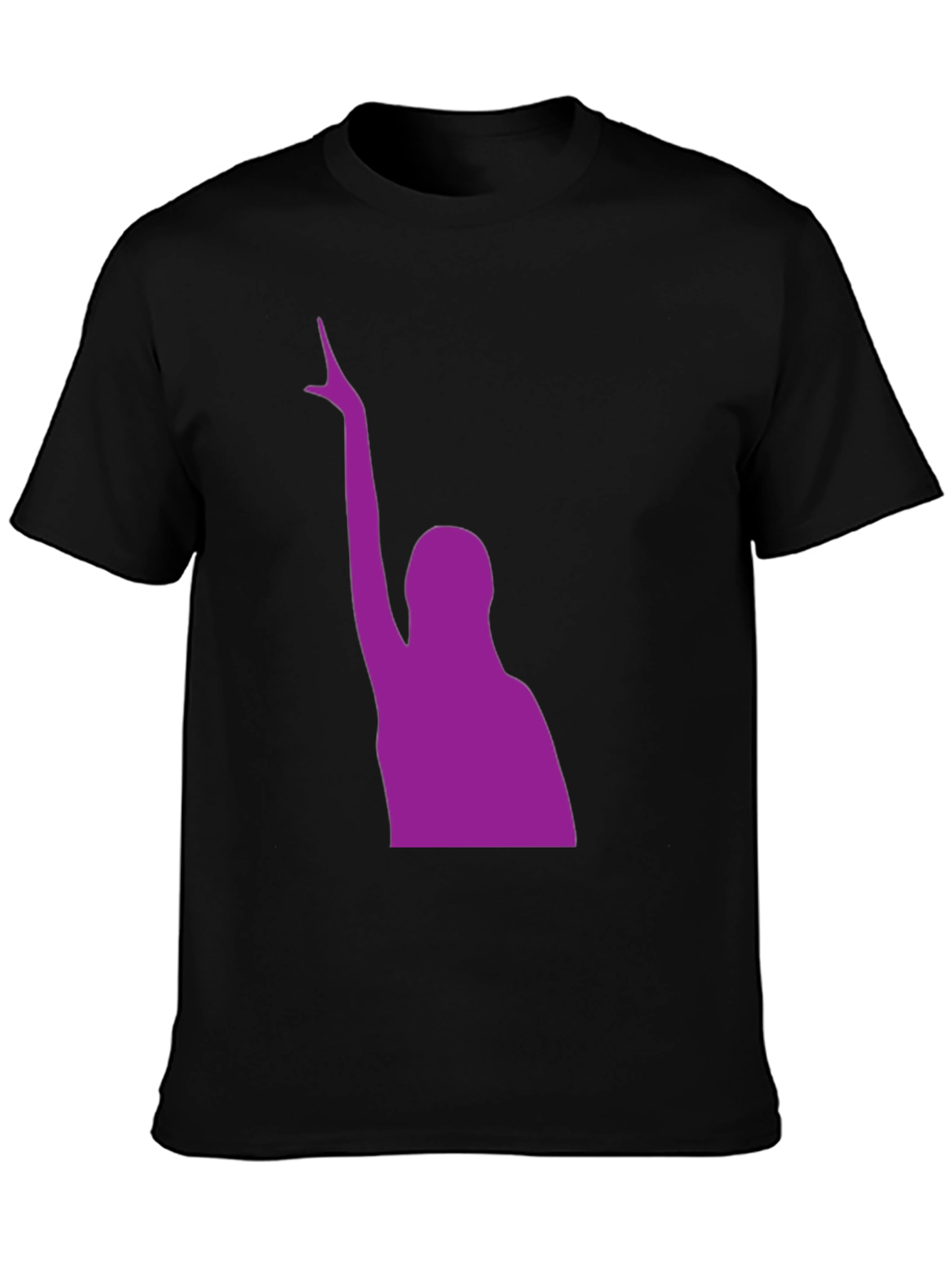 Black Purple Silhouette Graphic Black T-Shirt view 3