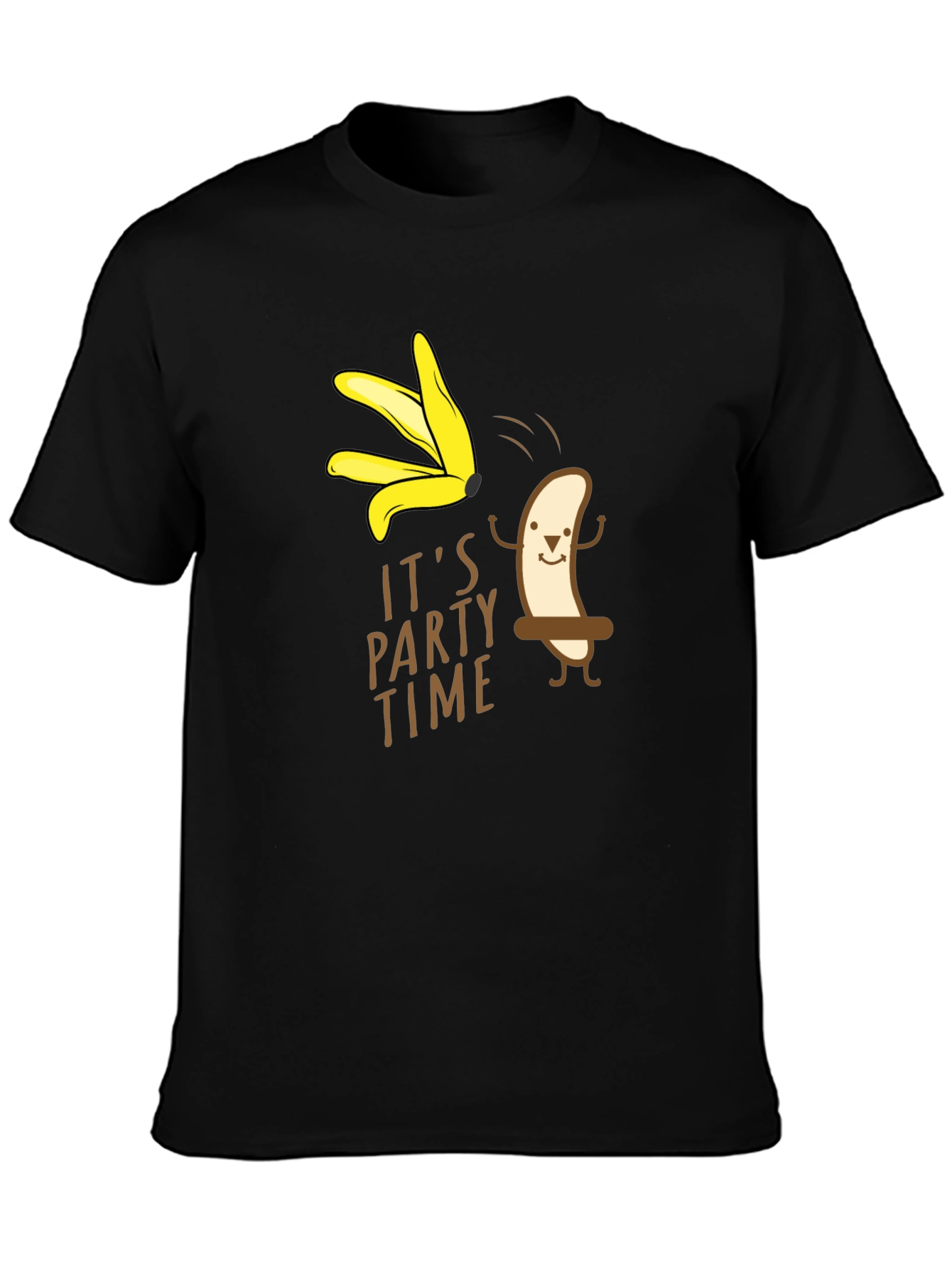 Black It's Party Time Banana Graphic T-Shirt view 3