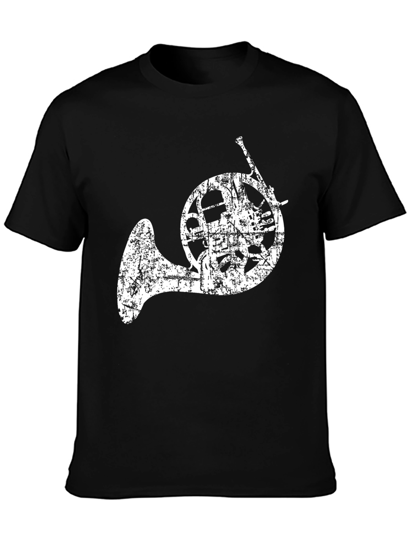 Black French Horn Graphic T-Shirt - Music Lover Tee view 3