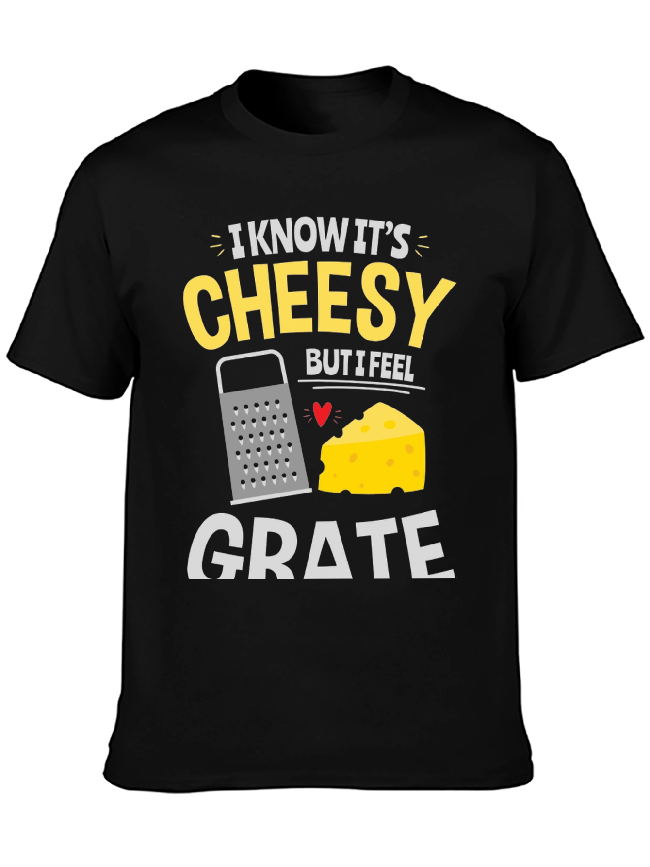 Black Cheesy Grate Humor Graphic Tee view 3