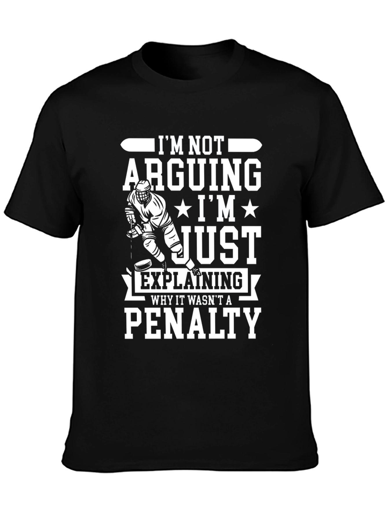 Black Hockey Penalty T-Shirt - I'm Not Arguing view 3
