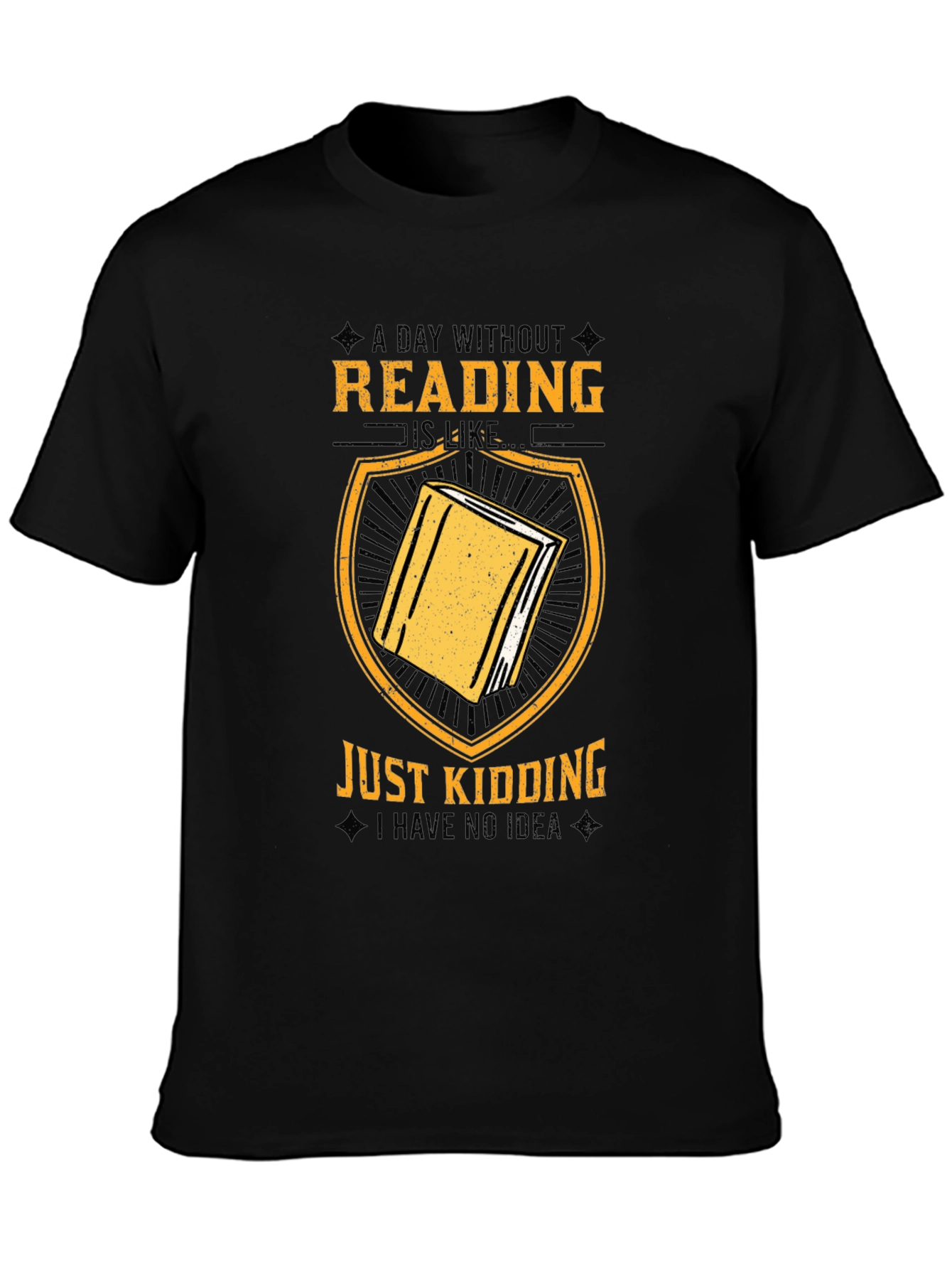 Black Funny Reading T-Shirt - A Day Without Reading view 3