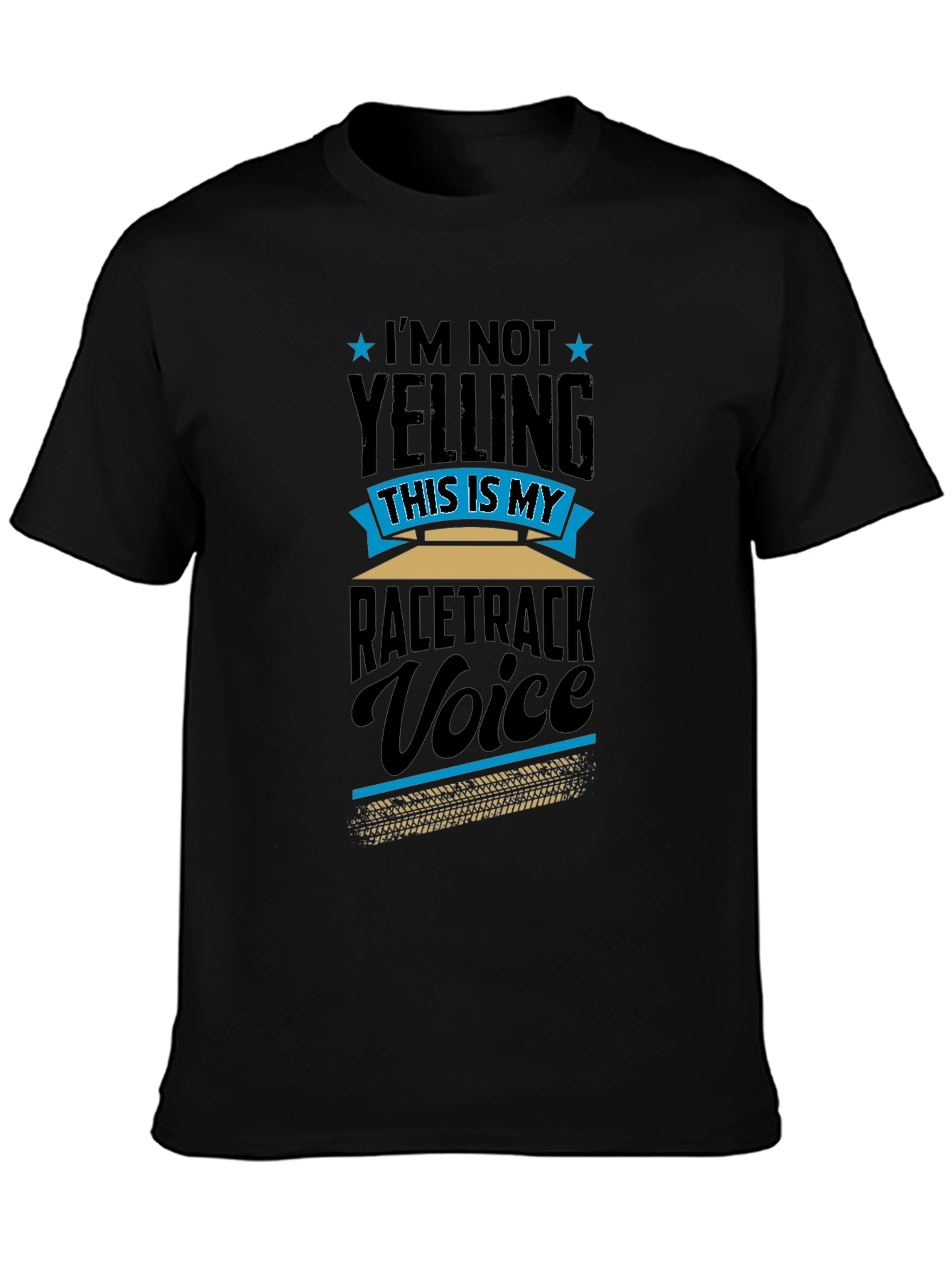 Black Racetrack Voice Tee - Funny Motorsport Fan Shirt view 3