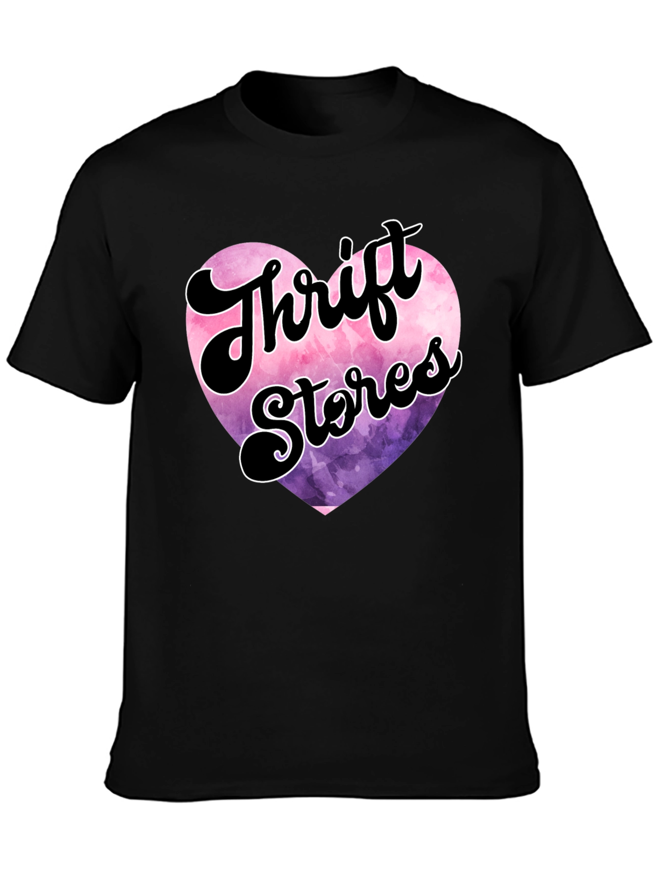 Black Thrift Stores Heart Graphic Tee - Black view 3