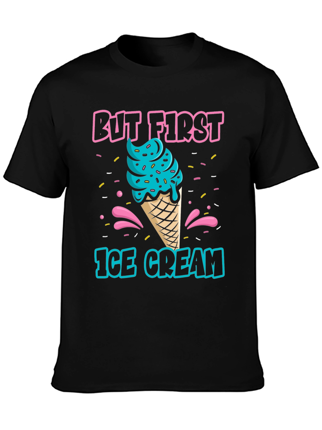 Black But First Ice Cream Graphic T-Shirt view 3