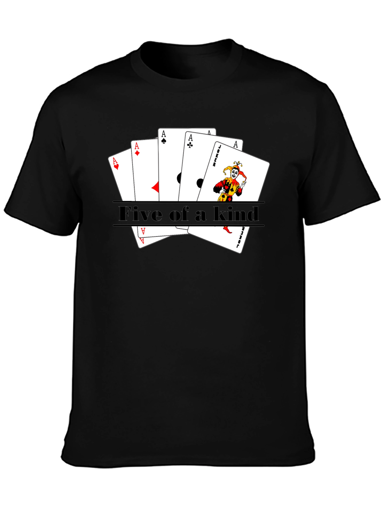 Black Five of a Kind Poker T-Shirt view 3