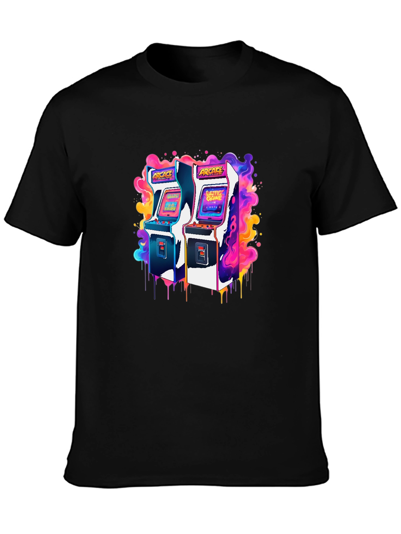 Black Retro Arcade Game T-Shirt - Gamer Style view 3