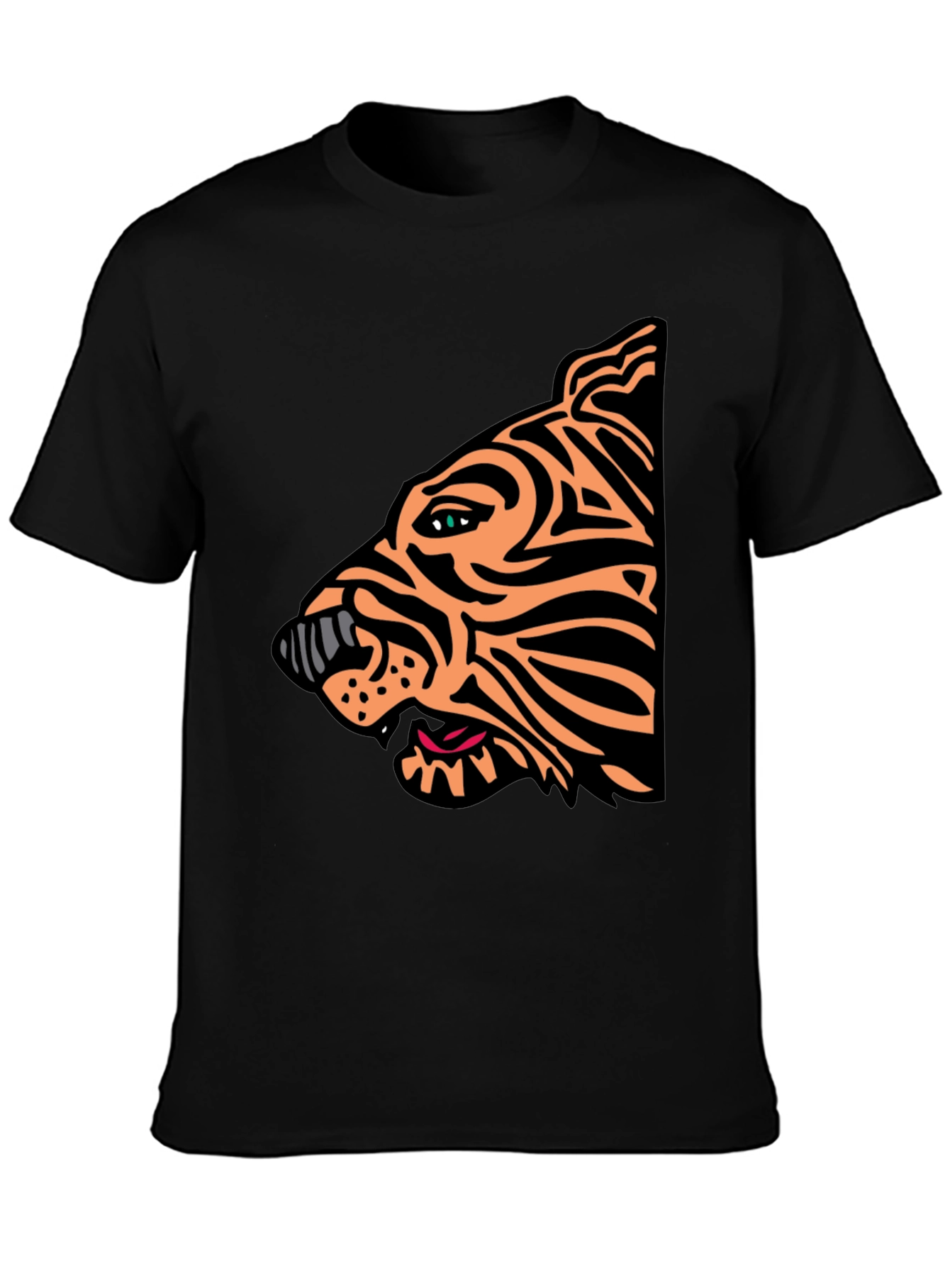 Black Bold Tiger Graphic Tee - Stylish Animal Print Shirt view 3