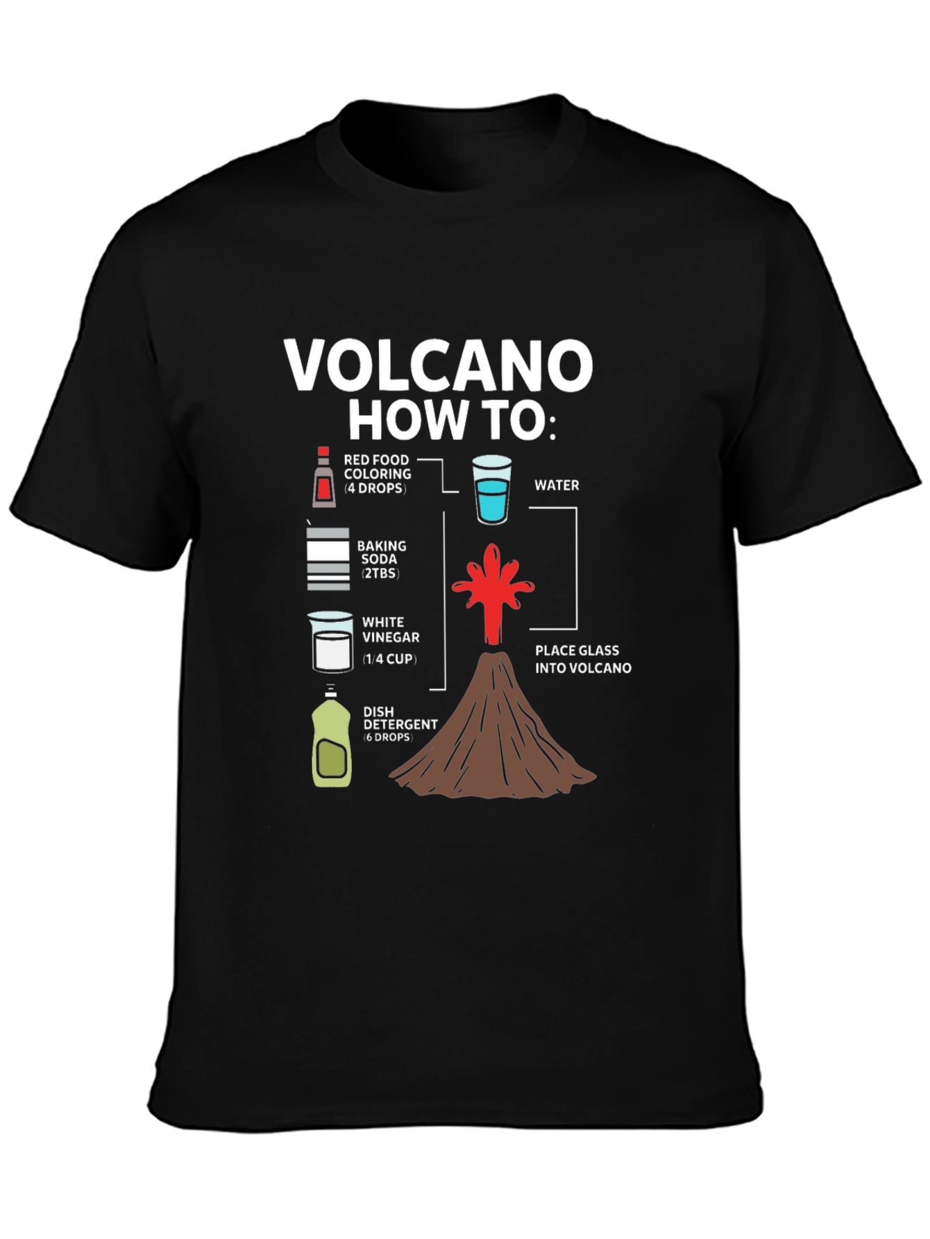 Black Volcano How-To Graphic T-Shirt - Science Experiment Tee view 3