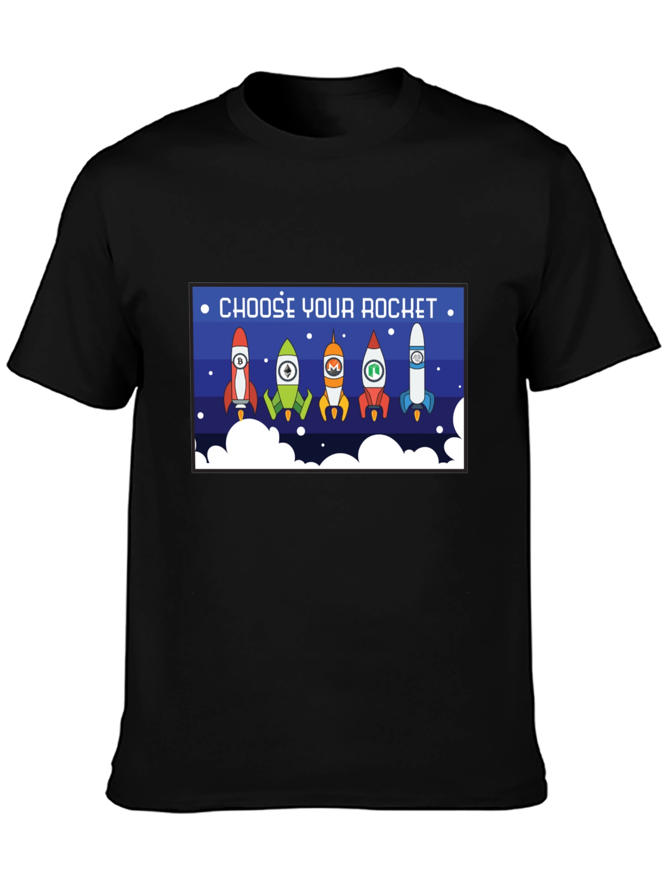 Black Choose Your Rocket Crypto T-Shirt view 3