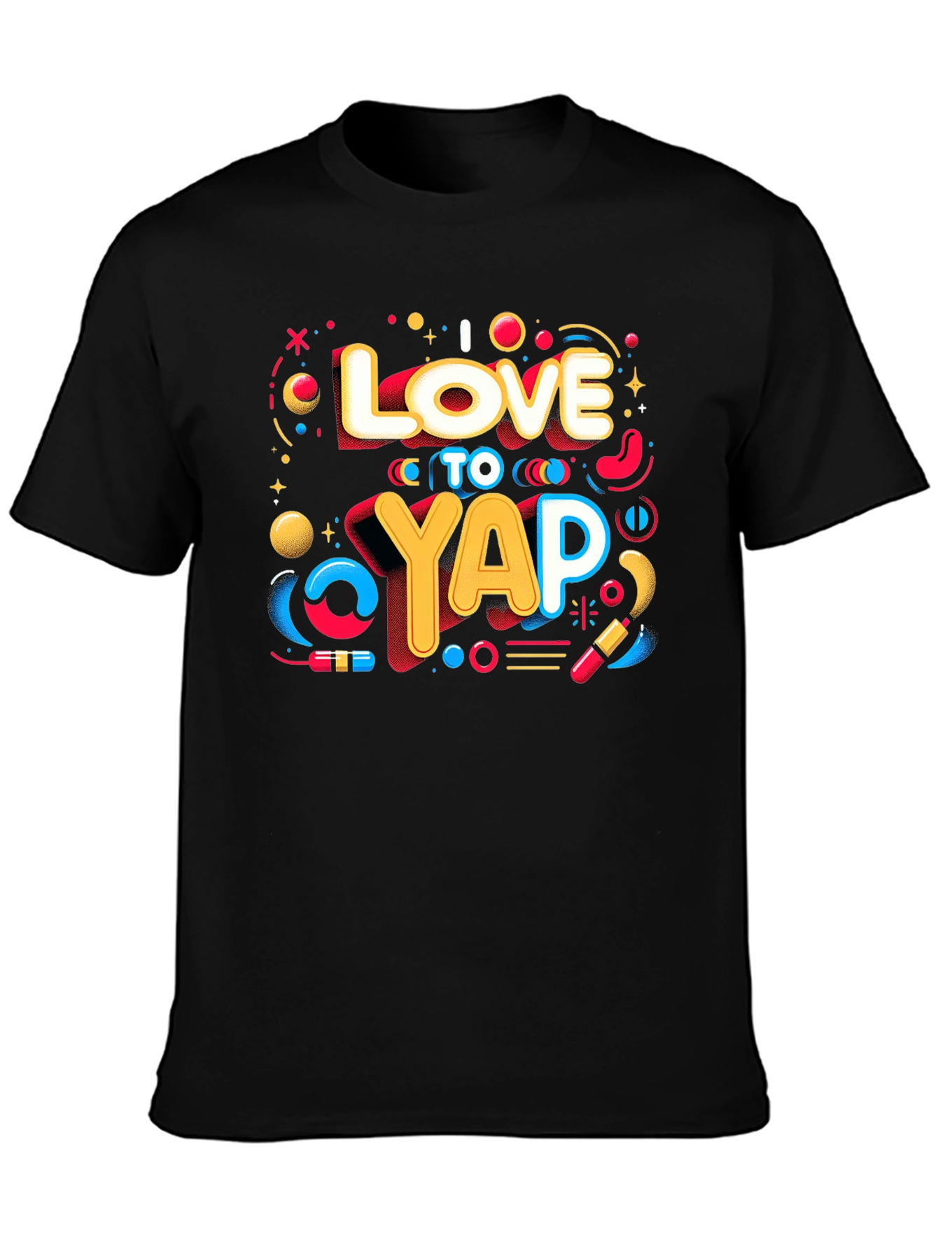 Black I Love to Yap T-Shirt - Graphic Tee view 3