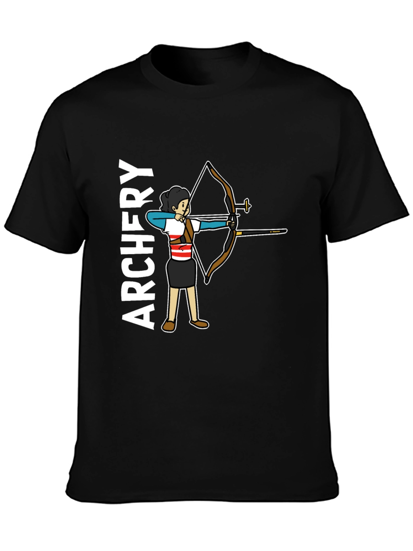 Black Archery Girl Graphic Tee - Target Practice T-Shirt view 3