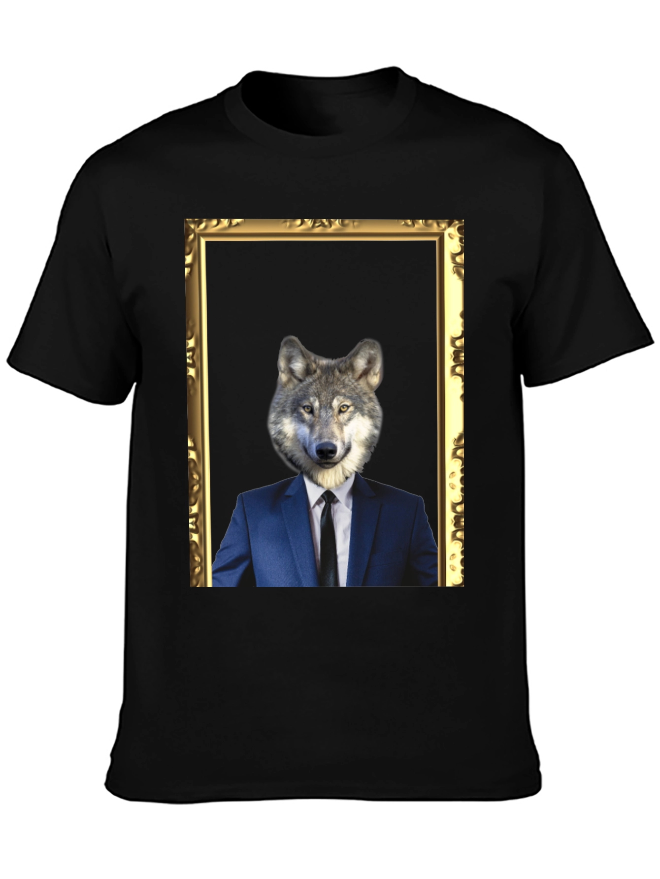 Black Wolf in Suit T-Shirt - Unique Graphic Tee view 3