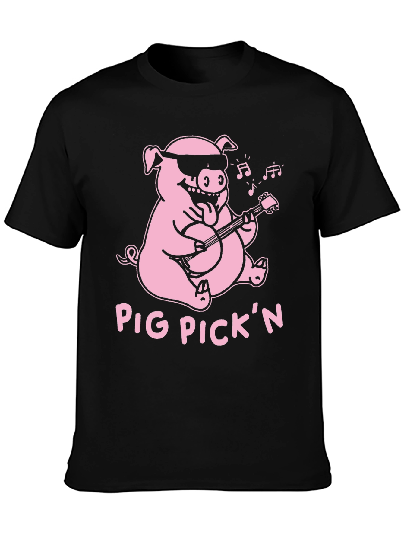 Black Pig Pickin' Graphic Tee - Black Cotton T-Shirt view 3