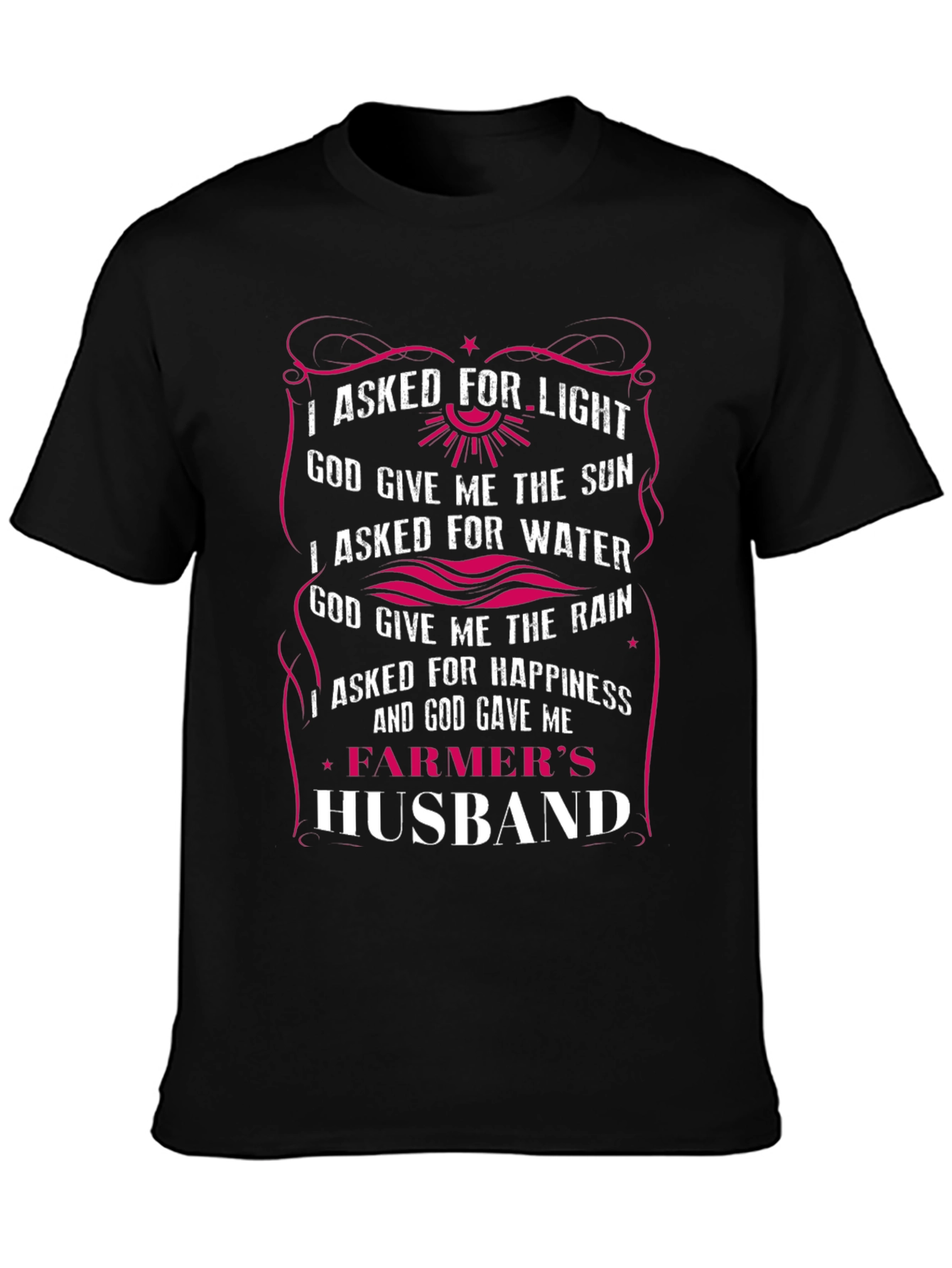 Black Farmer's Husband Graphic Tee - Gift for Men view 3