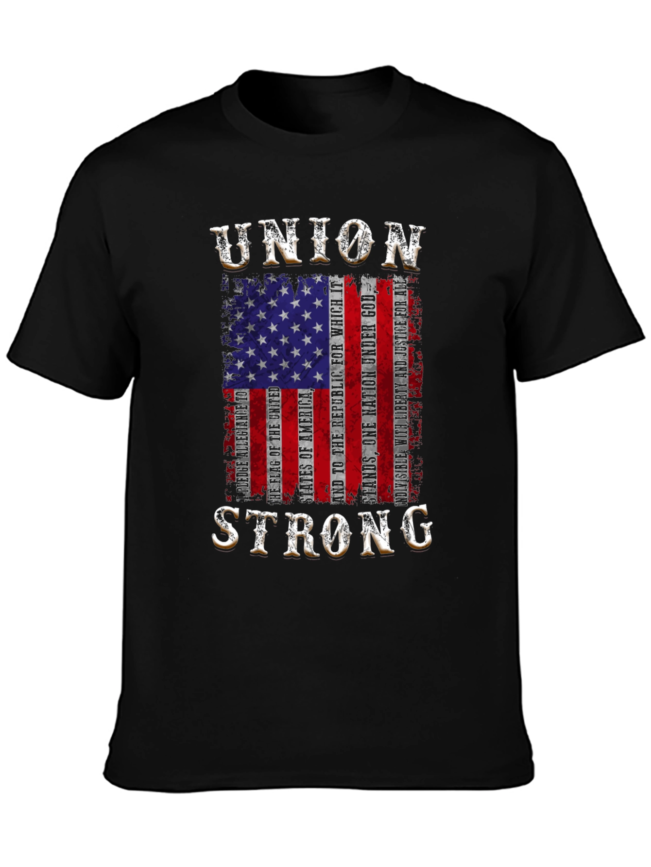 Black Union Strong Patriotic T-Shirt view 3