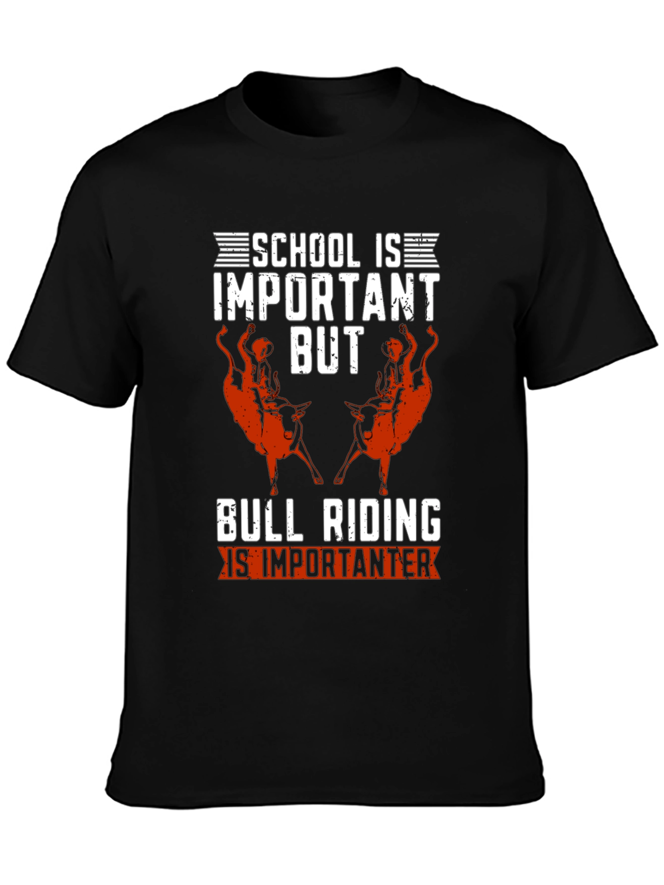 Black Bull Riding is Importanter T-Shirt view 3