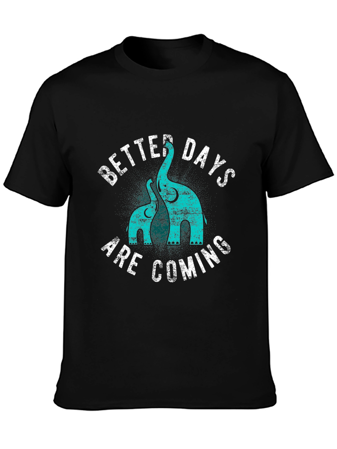 Black Elephant Graphic Tee - Better Days Are Coming T-Shirt view 3
