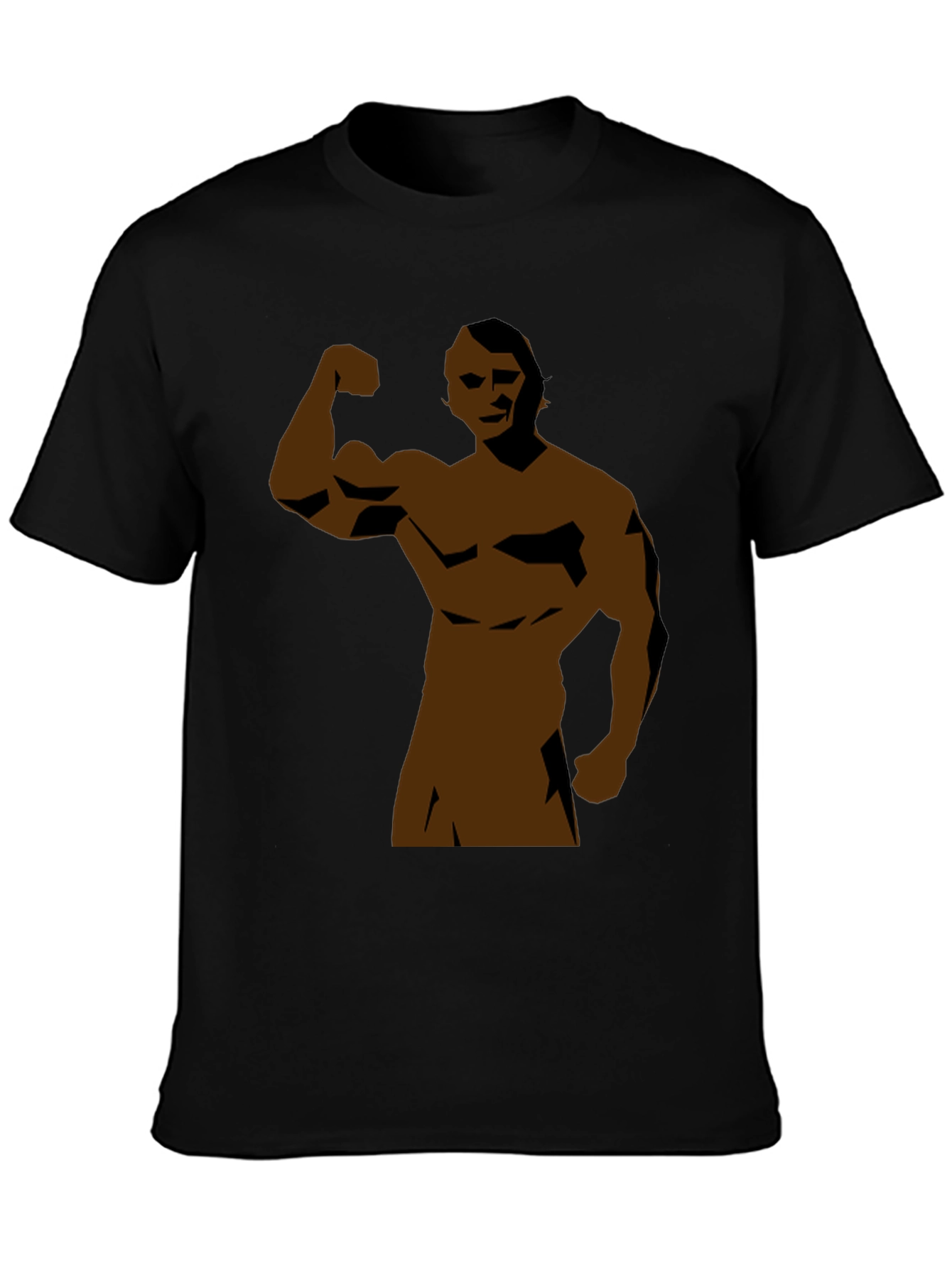 Black Muscle Man Graphic Tee - Black Short Sleeve view 3