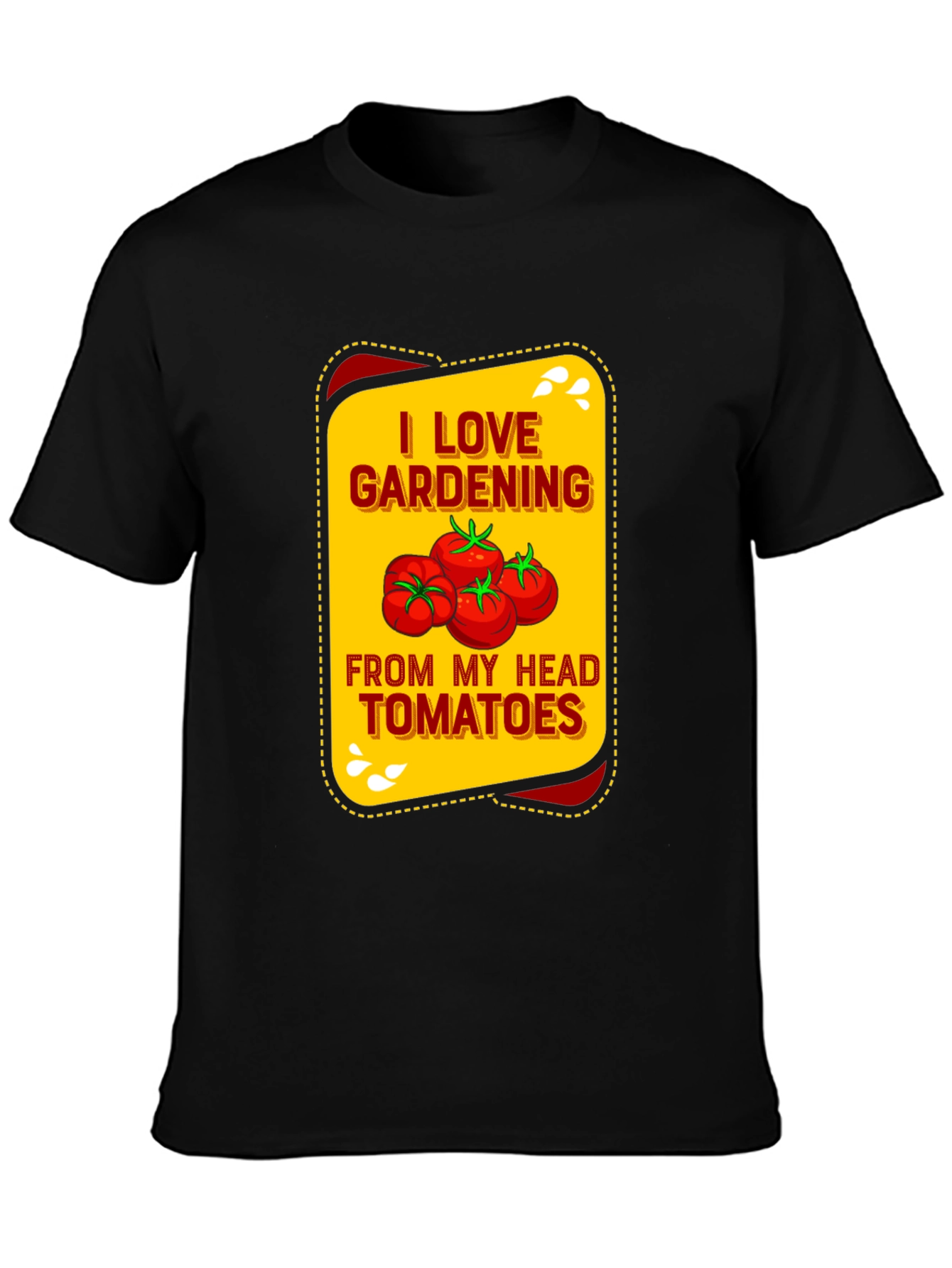 Black I Love Gardening Tomatoes Graphic Tee view 3