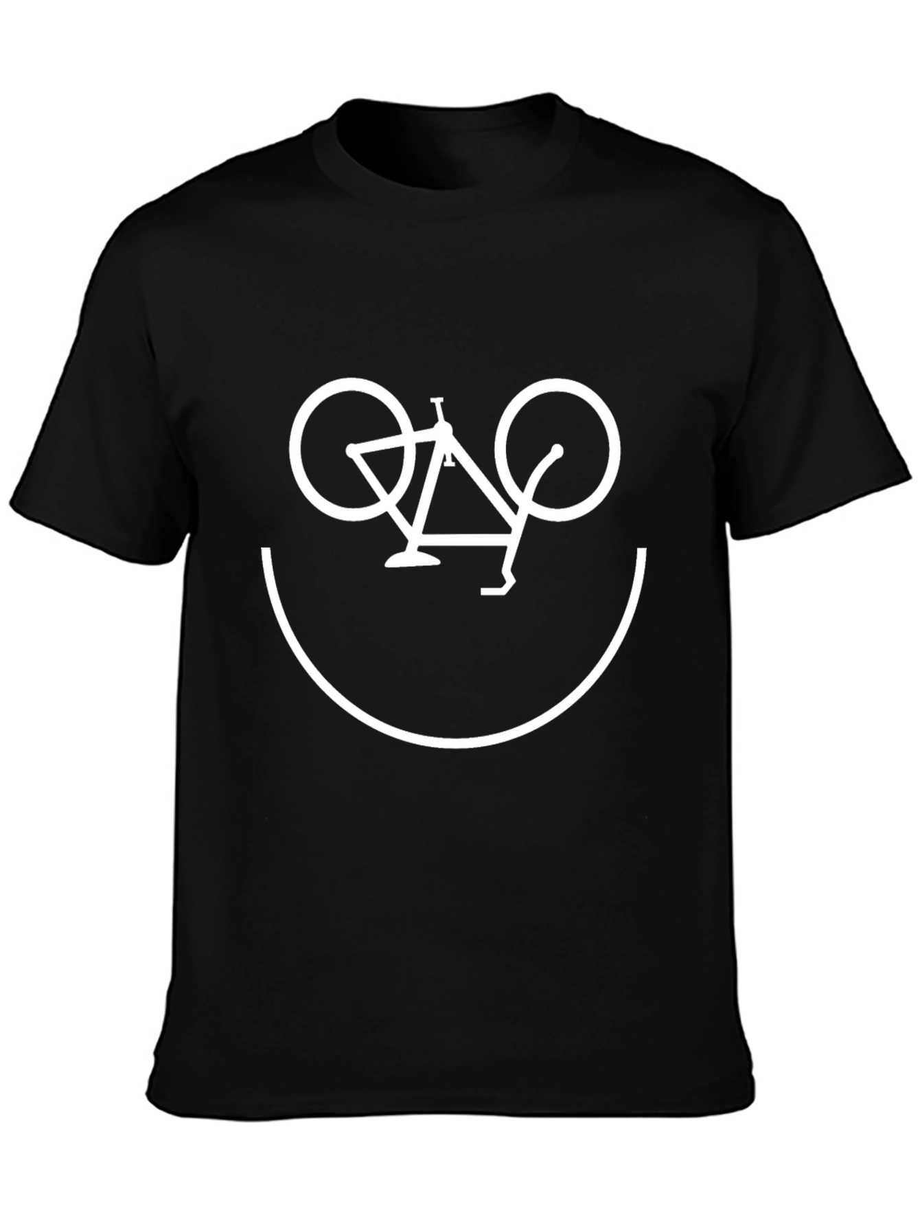 Black Smiling Bicycle Graphic Tee - Black view 3
