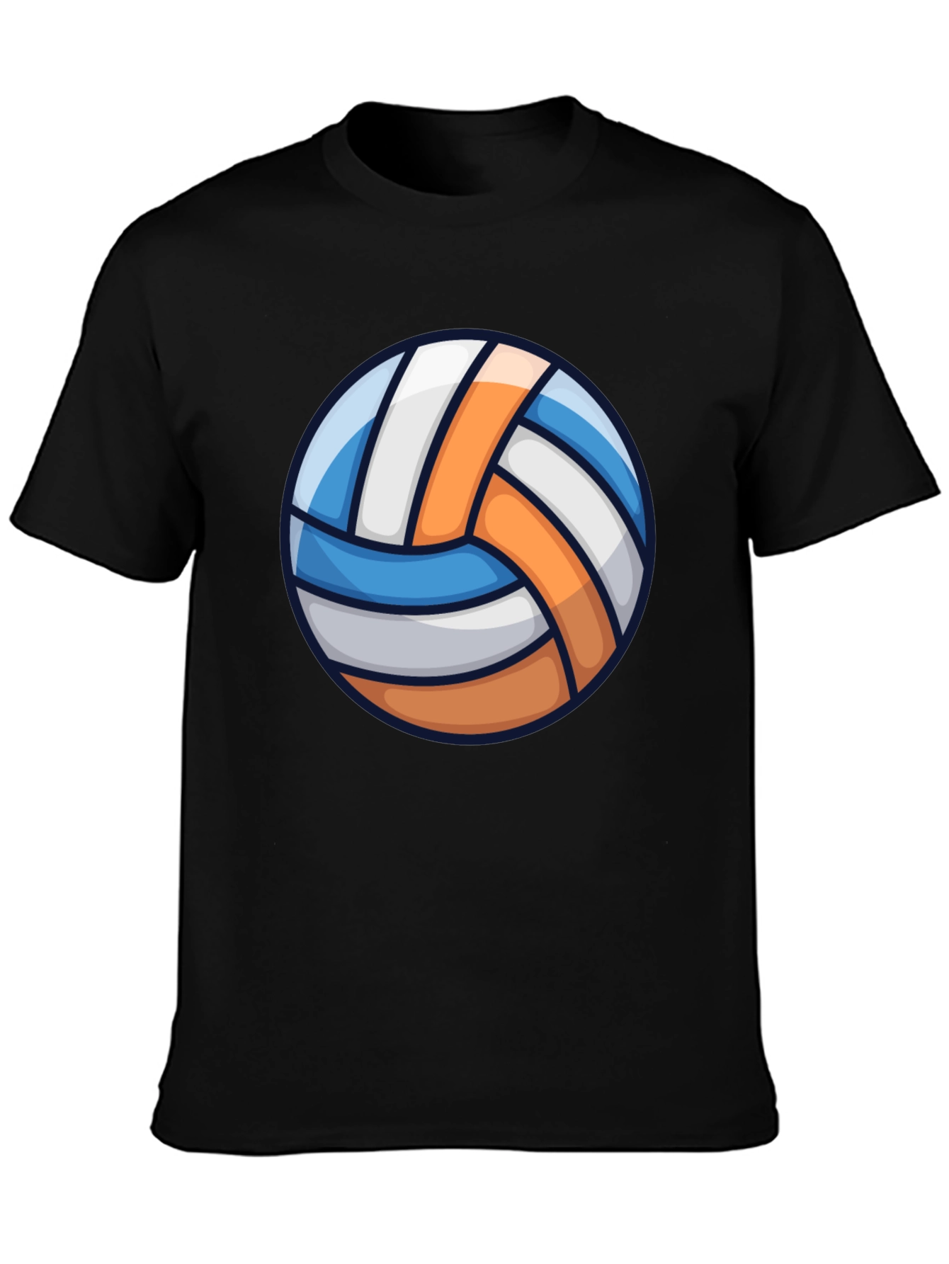 Black Volleyball Graphic Tee - Sporty Casual T-Shirt view 3