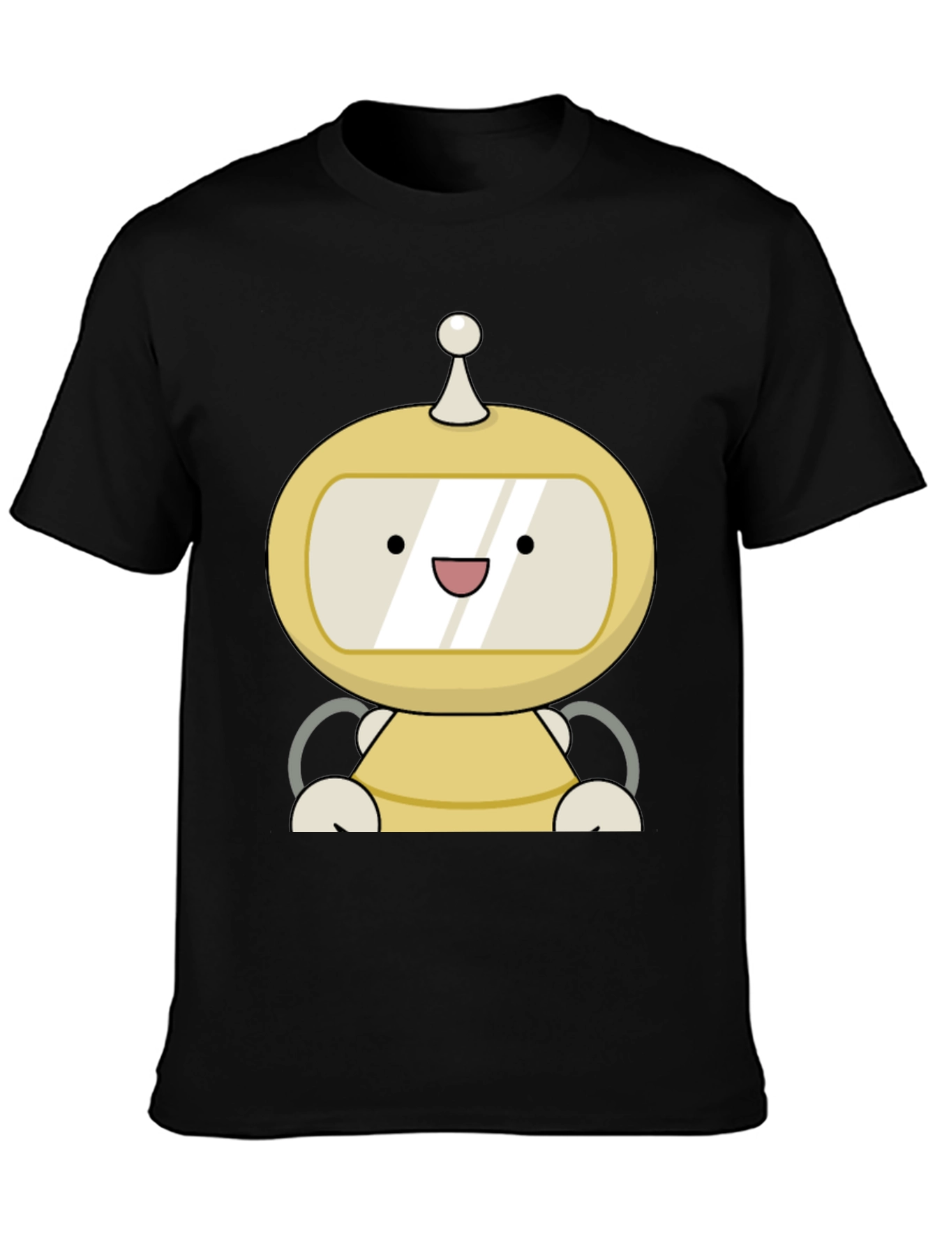 Black Cute Robot Graphic Black T-Shirt view 3