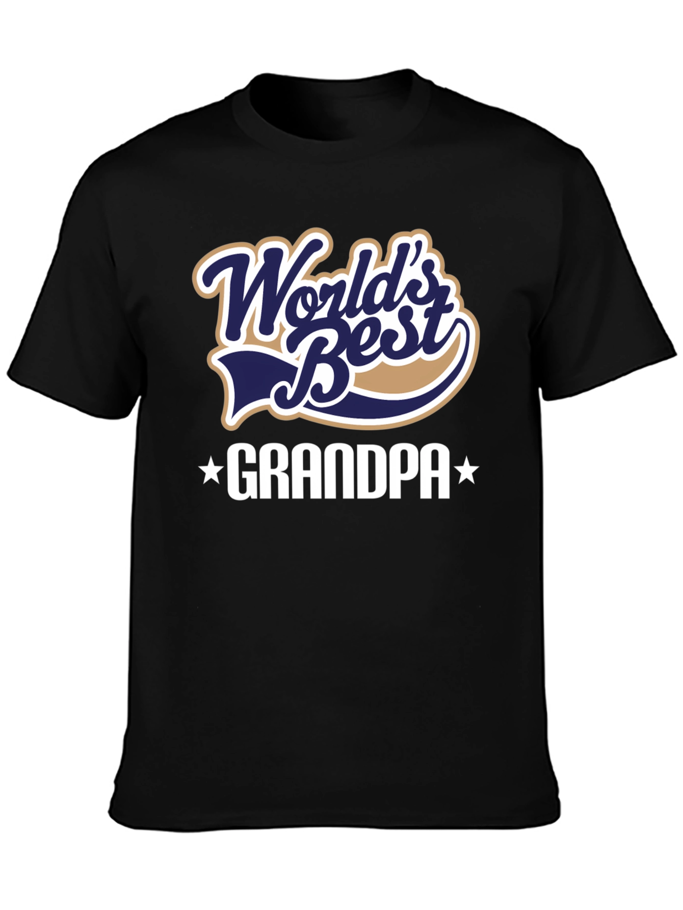 Black World's Best Grandpa T-Shirt - Black view 3
