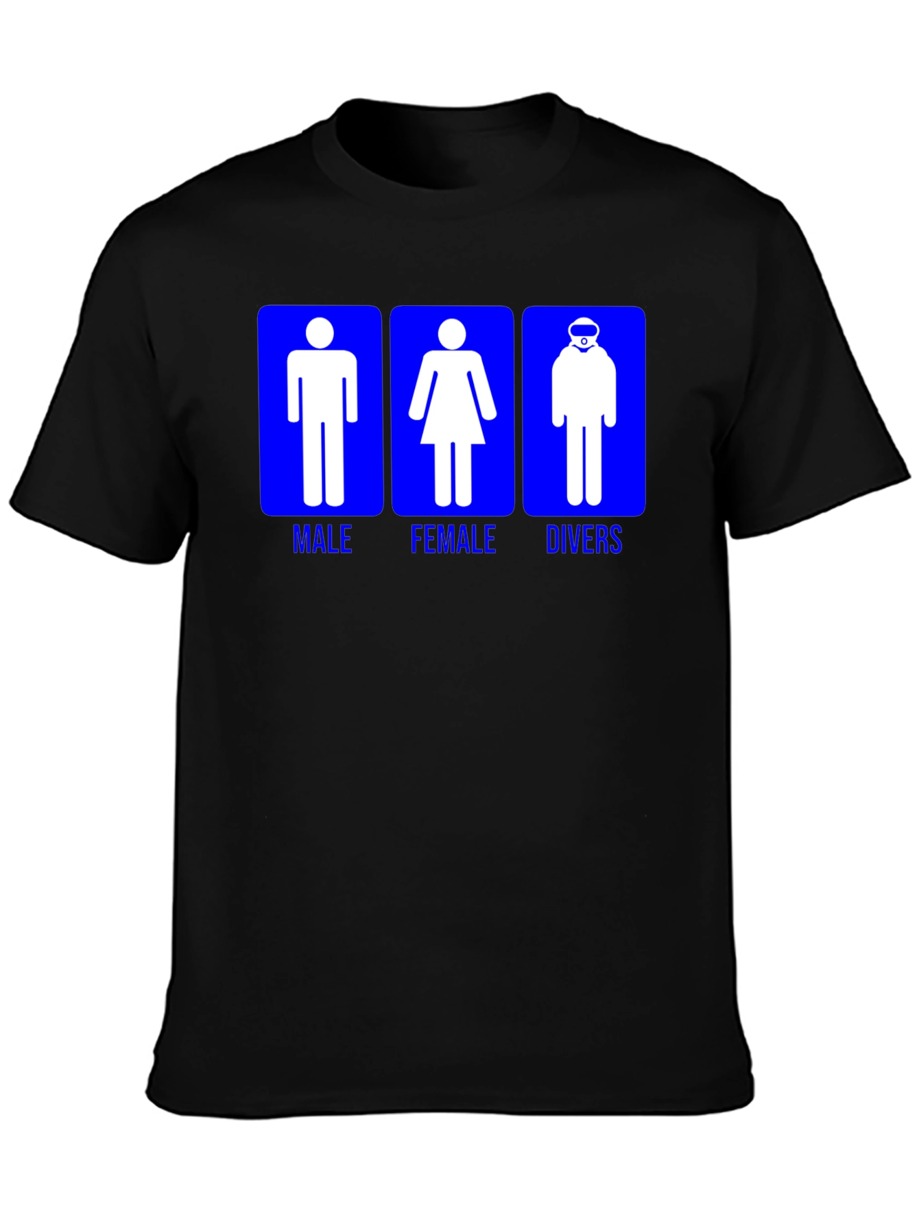 Black Diver Gender T-Shirt - Male, Female, Divers Funny Scuba Tee view 3