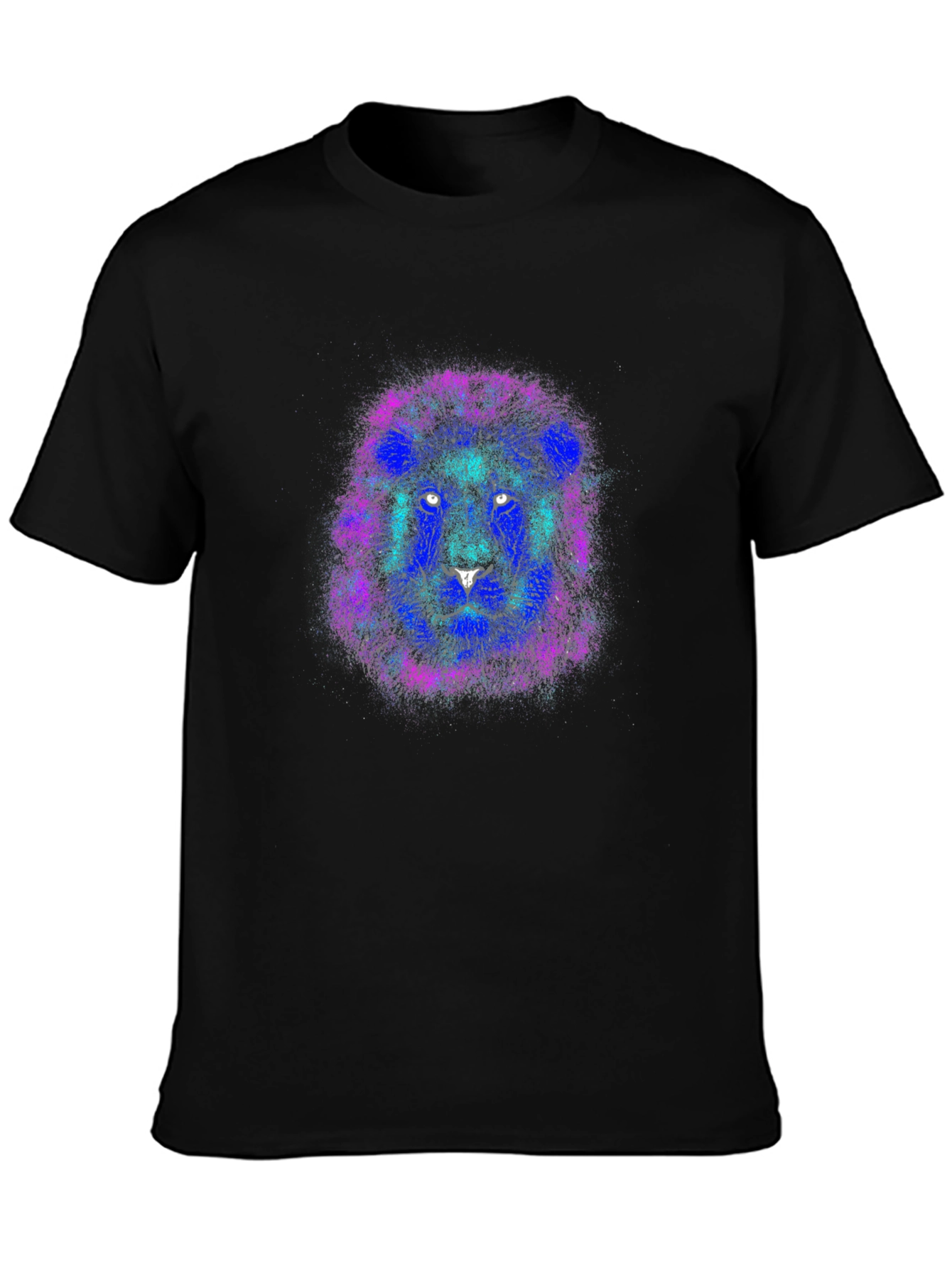 Black Lion Head Graphic T-Shirt - Bold Colors view 3