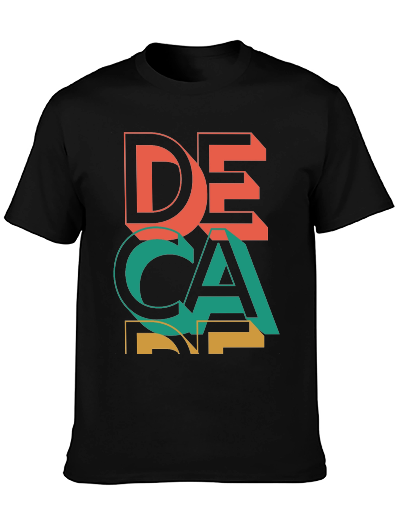 Black Decane Graphic Tee - Cool Retro Design view 3