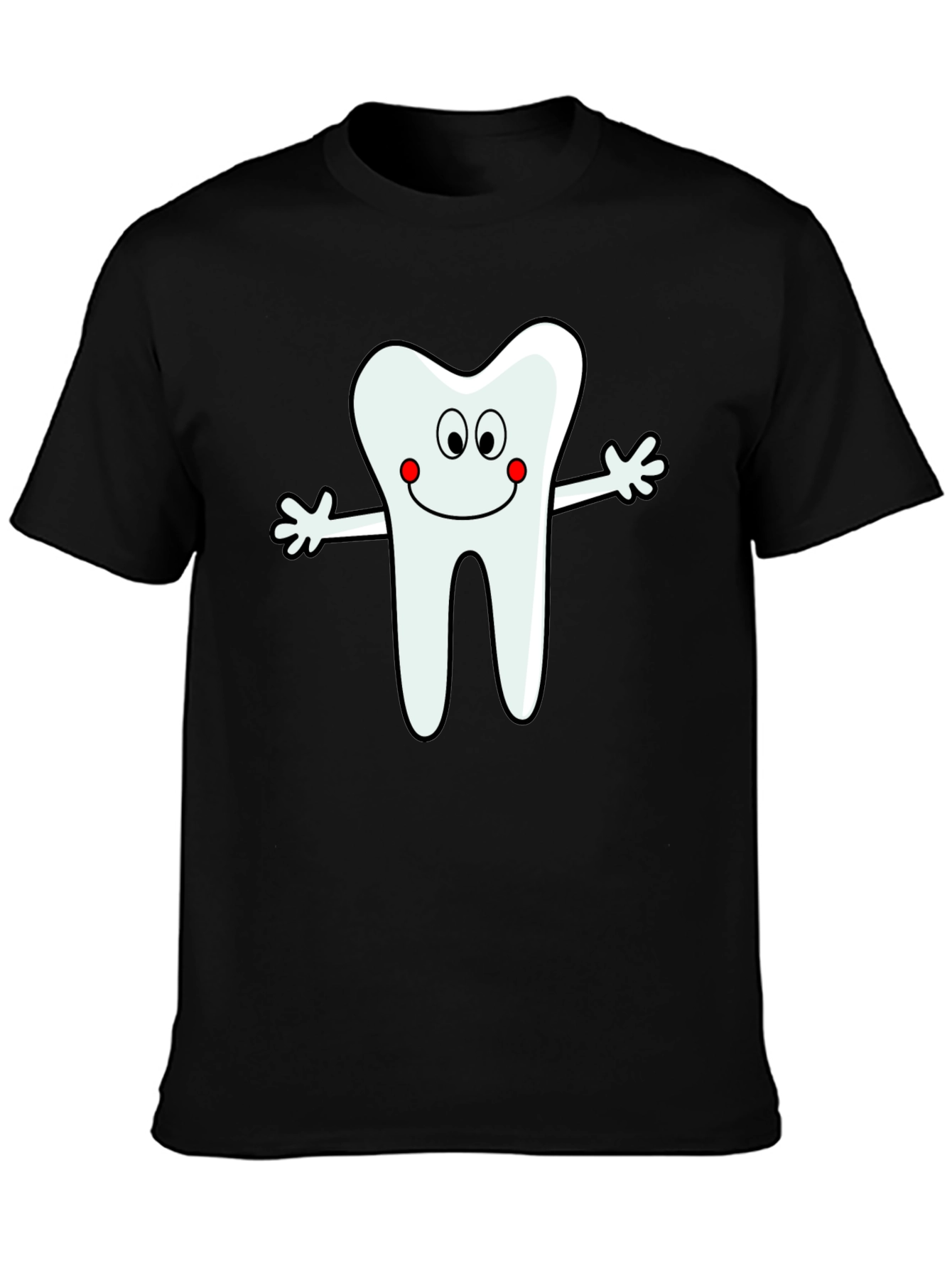 Black Tooth Cartoon Graphic T-Shirt view 3