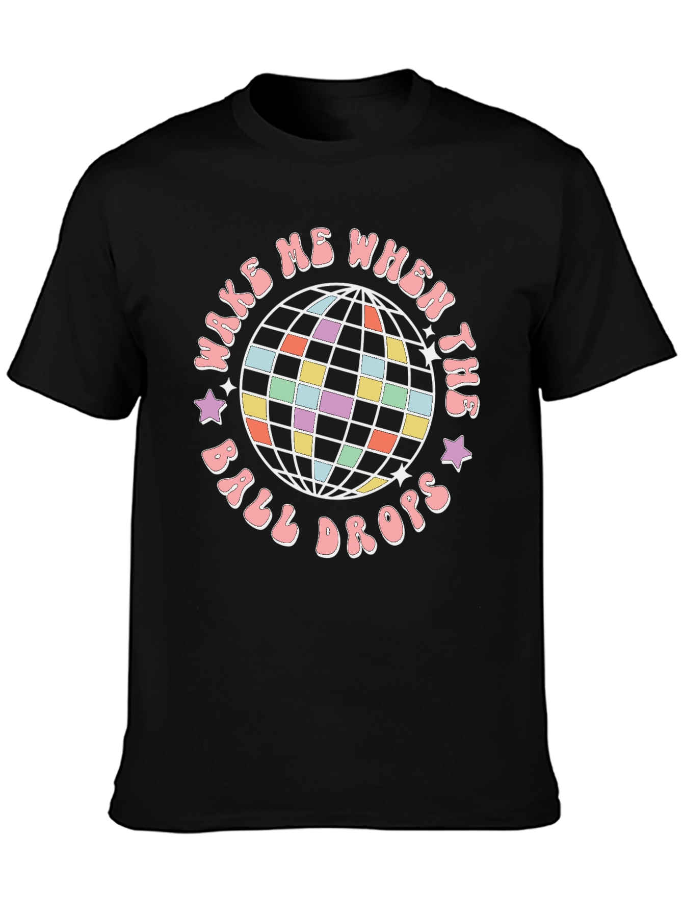 Black Disco Ball T-Shirt: Make Me When The Ball Drops view 3
