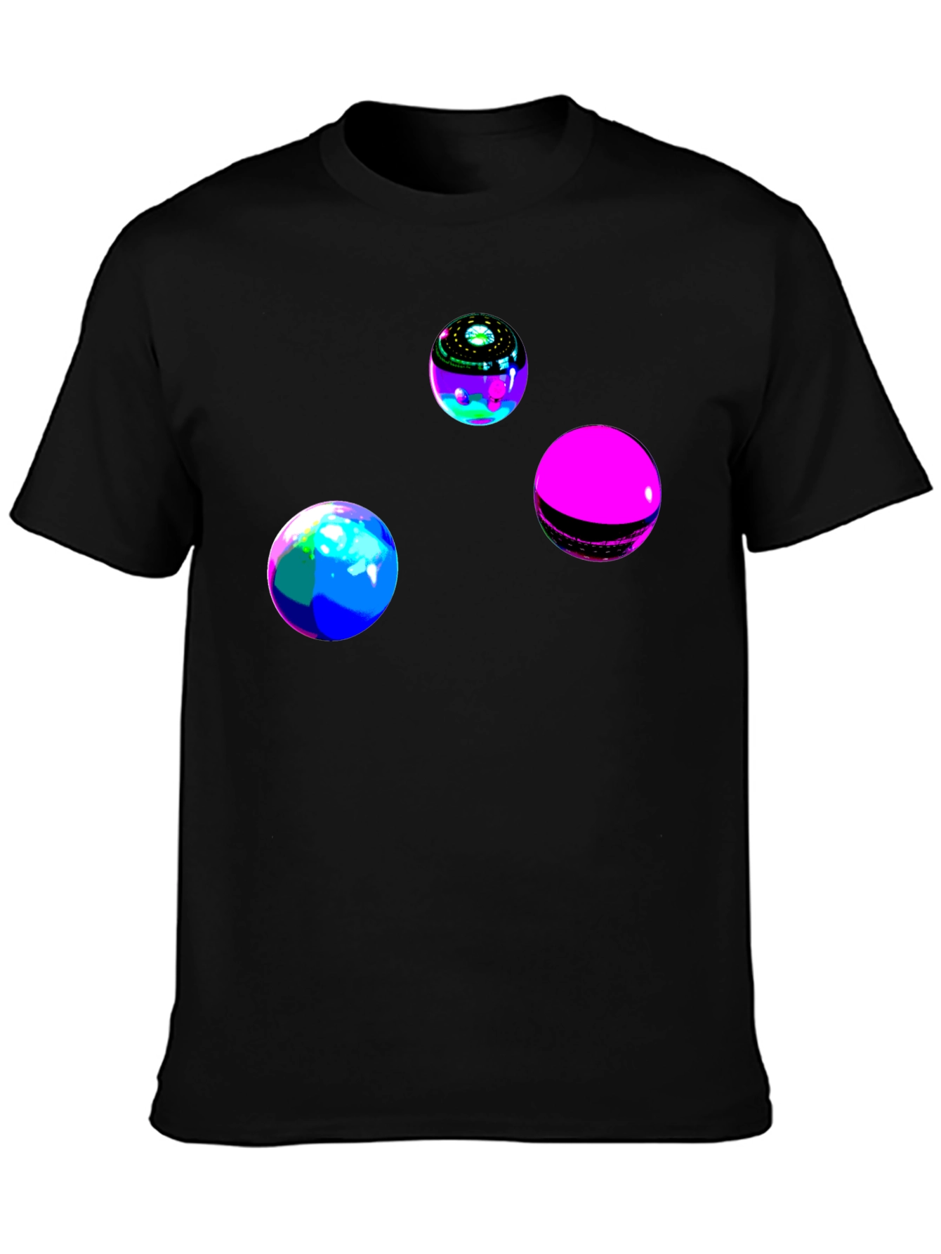 Black Abstract Orb Graphic Black T-Shirt view 3