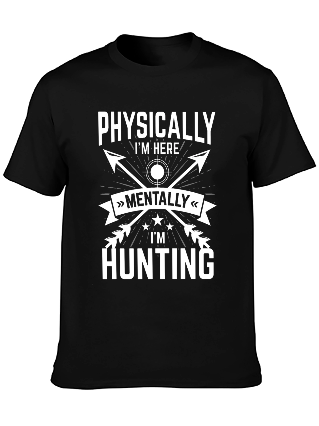 Black Hunting Mindset T-Shirt - Novelty Design view 3