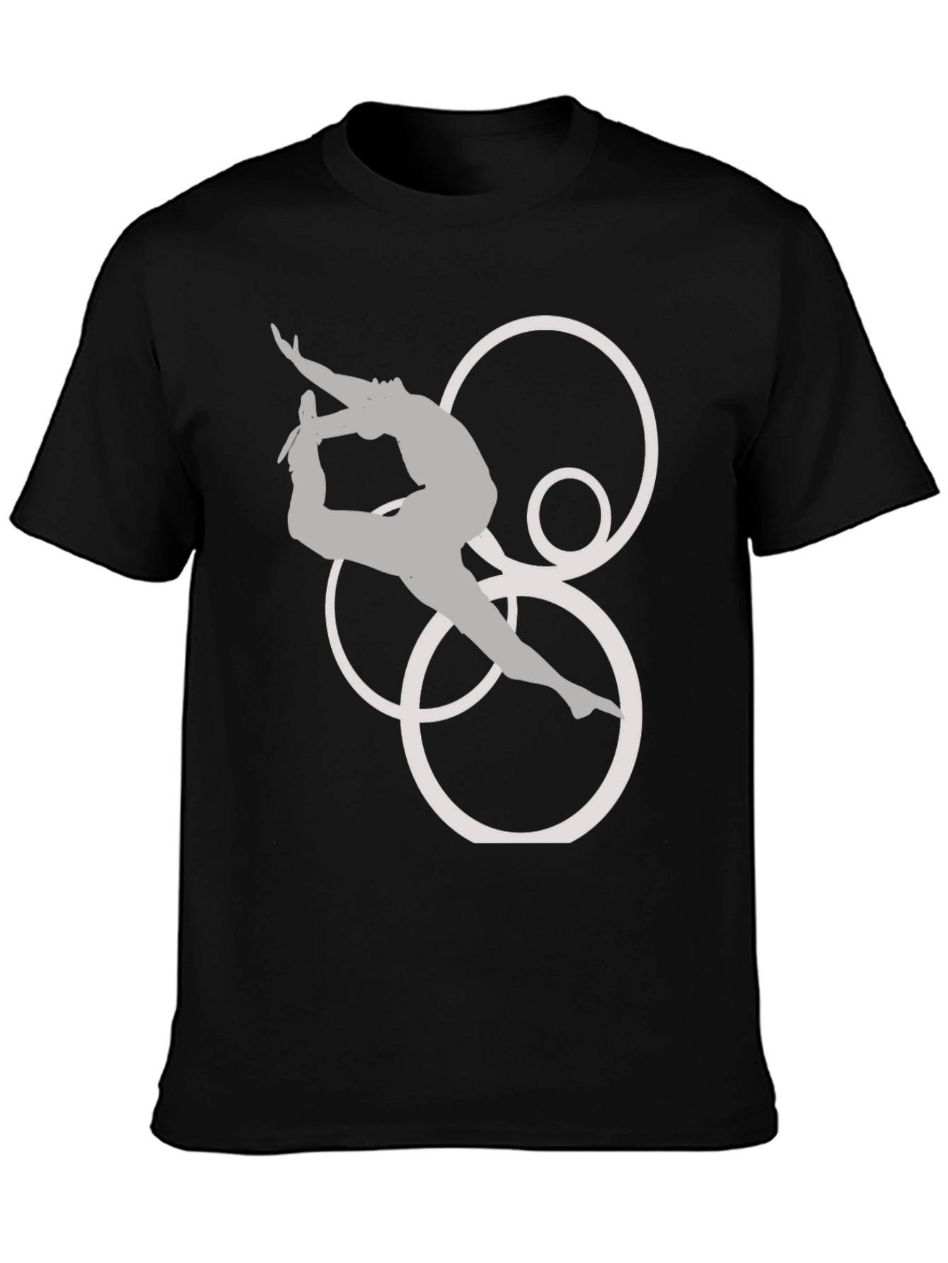 Black Gymnast T-Shirt - Artistic Circles Design view 3