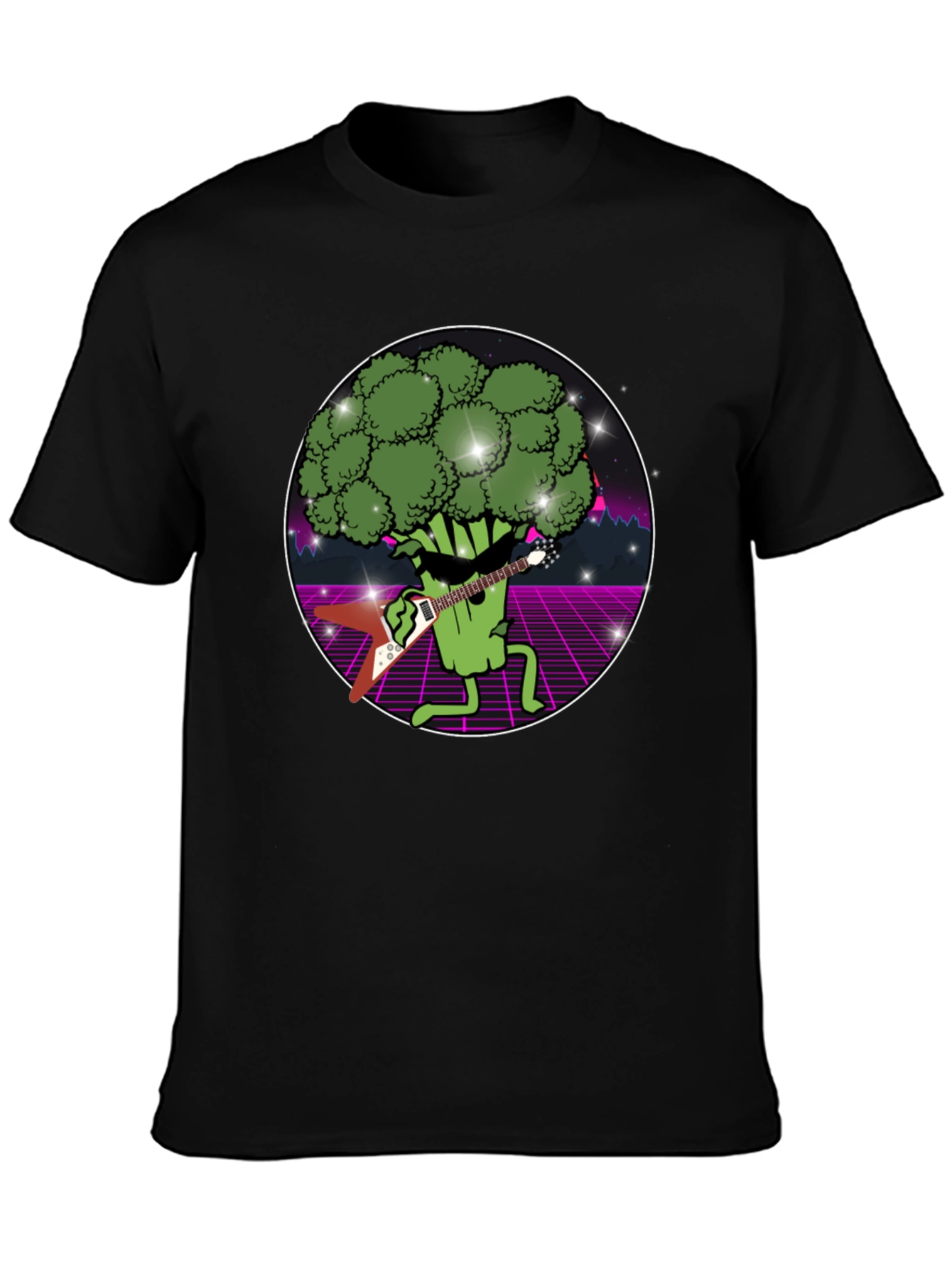 Black Broccoli Rocker T-Shirt view 3