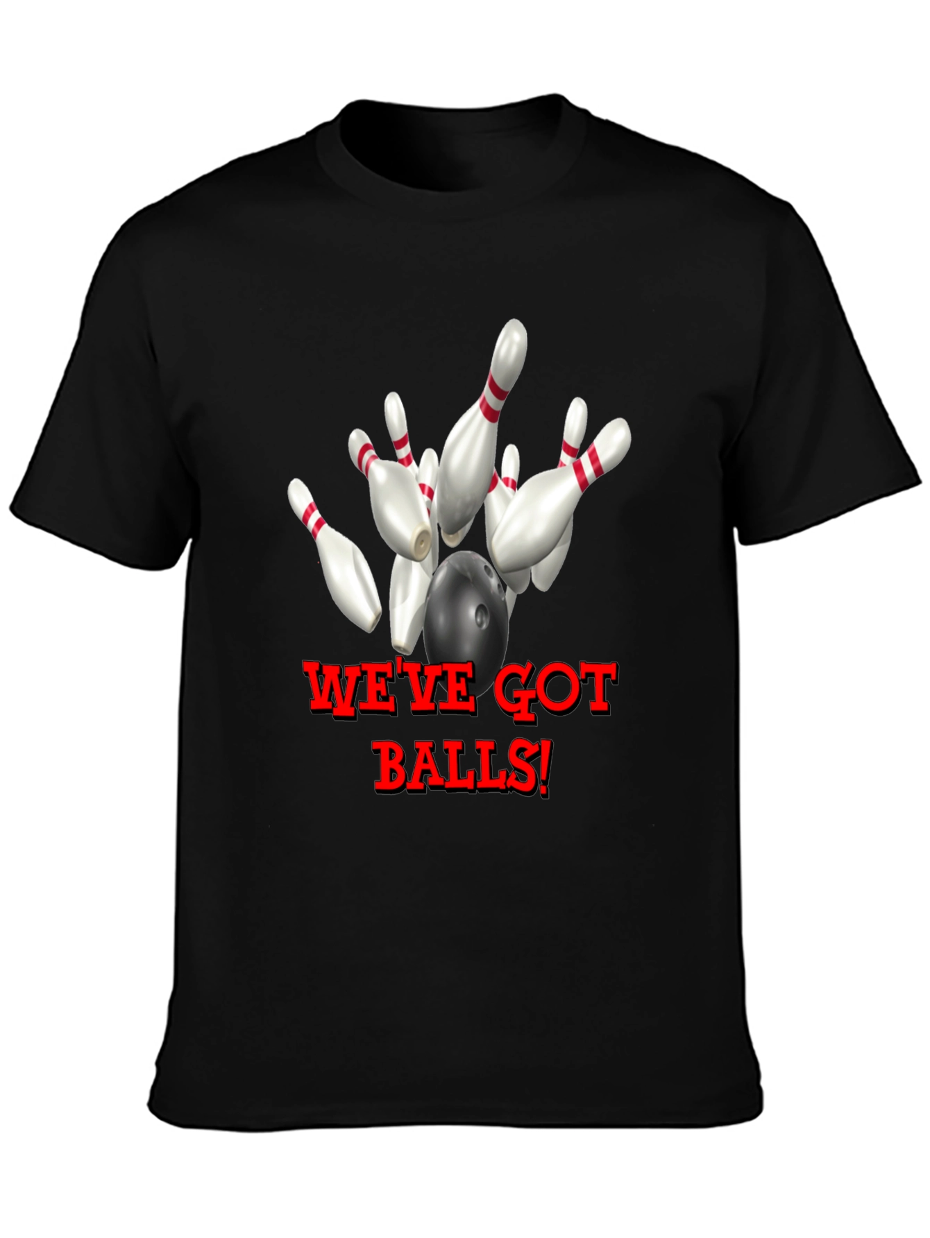 Black Bowling T-Shirt - We've Got Balls! view 3