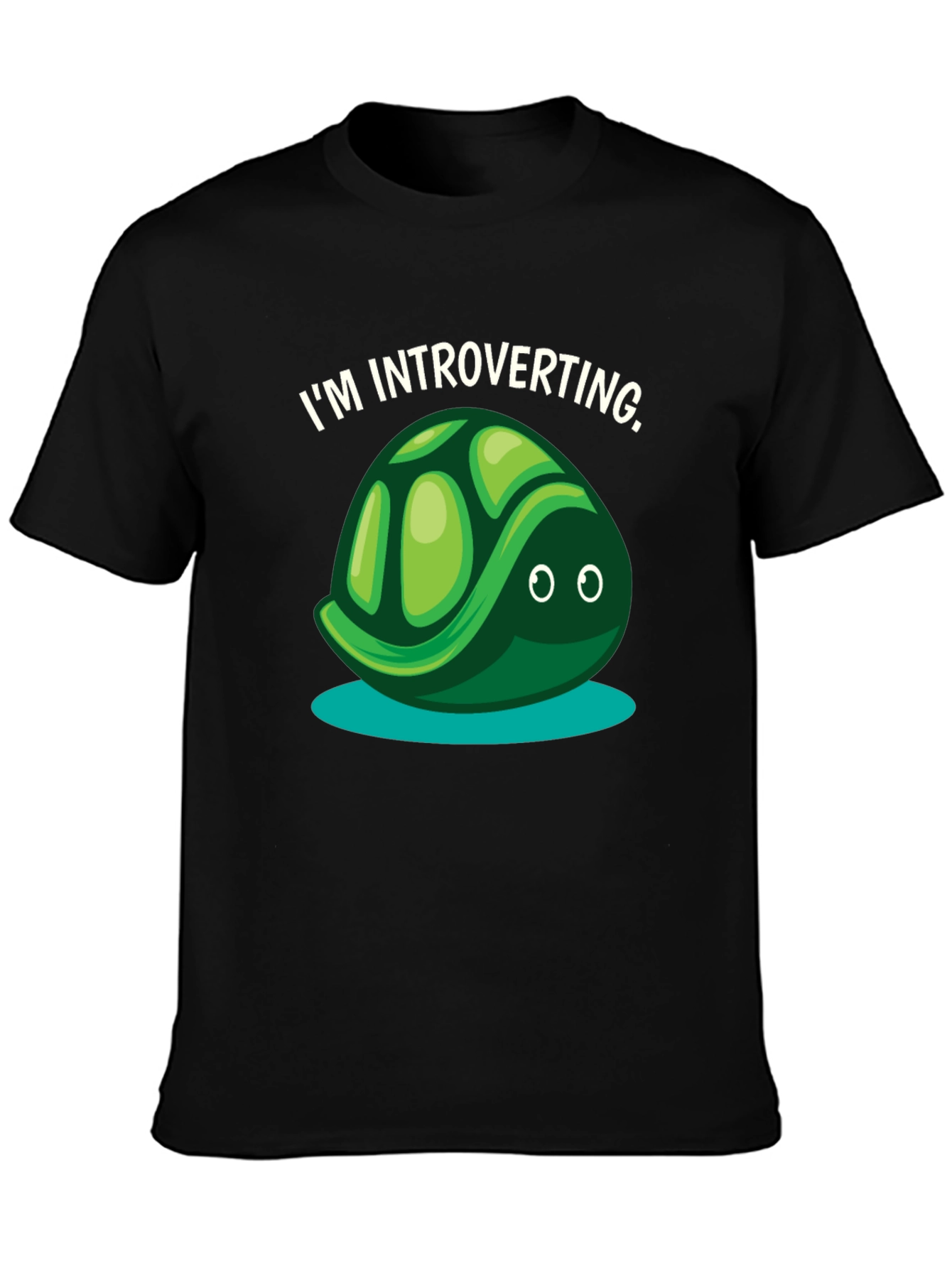 Black Introverting Turtle Graphic Tee - Black view 3
