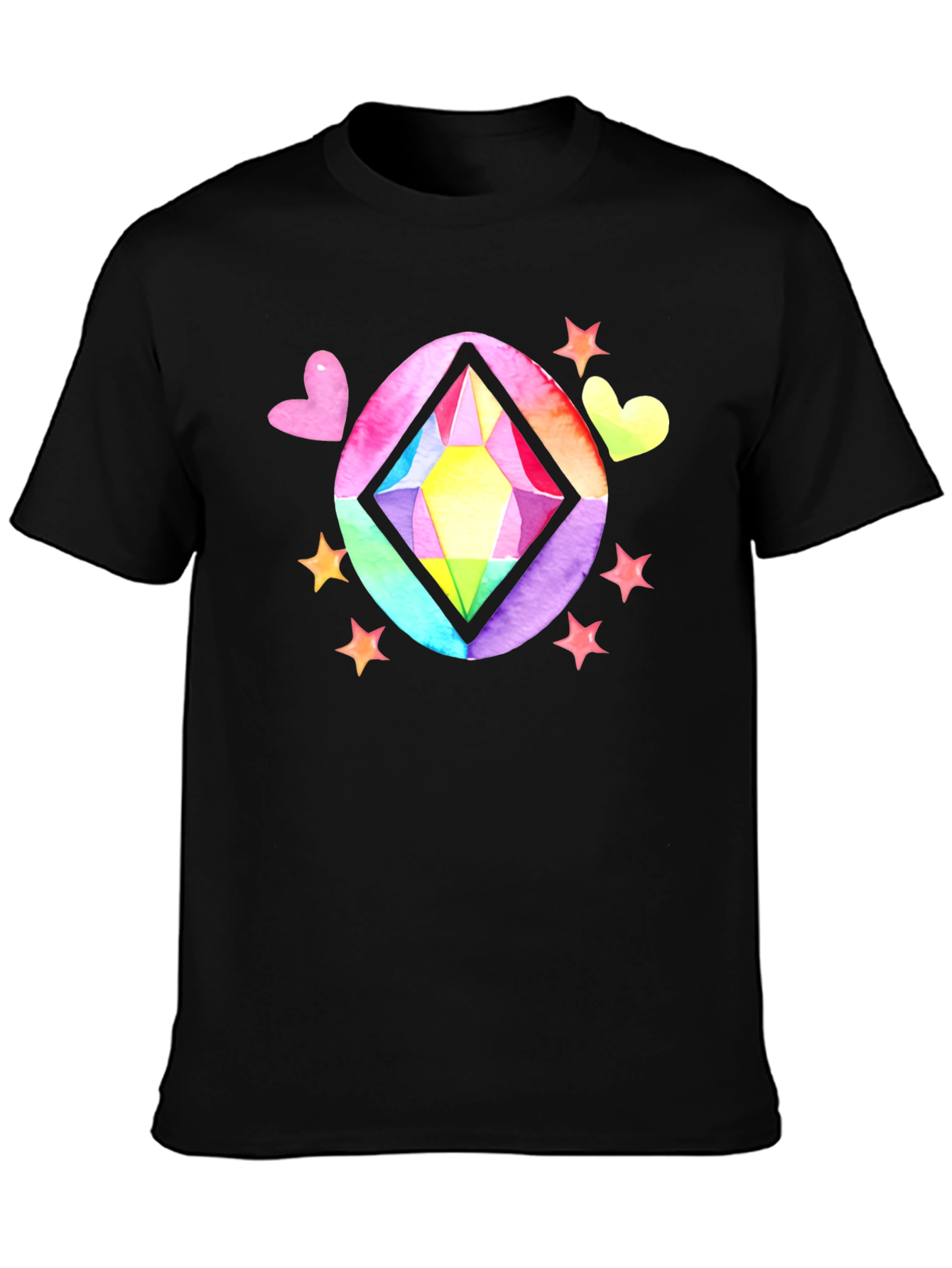 Black Rainbow Gem T-Shirt view 3