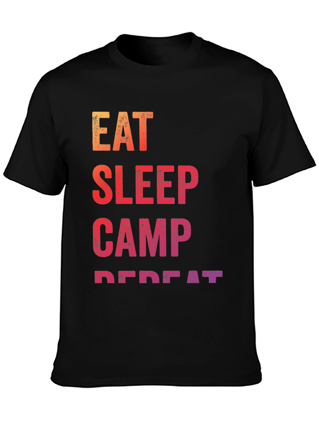 Black Eat Sleep Camp Repeat Graphic Tee view 3