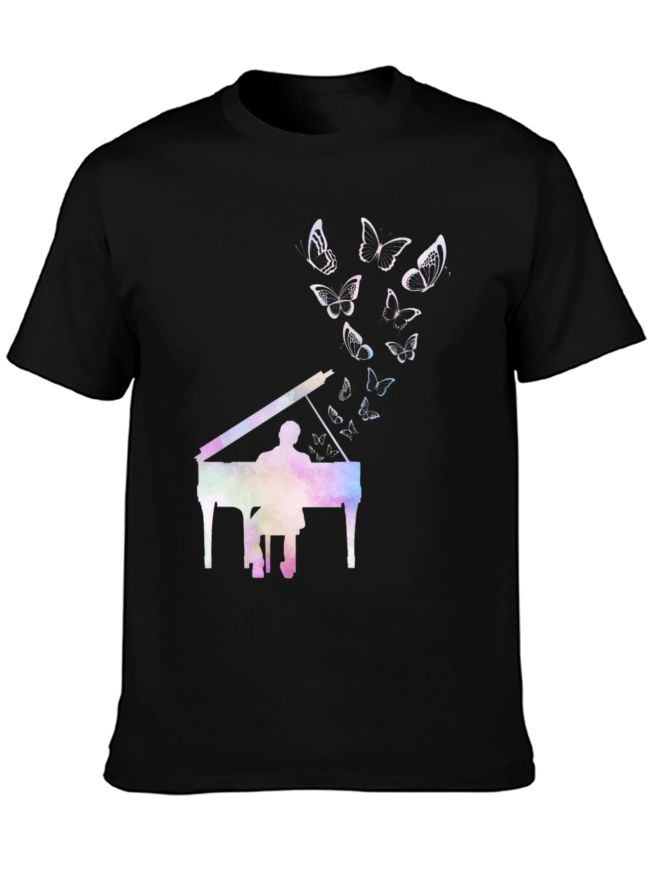 Black Piano Butterfly T-Shirt - Express Yourself view 3