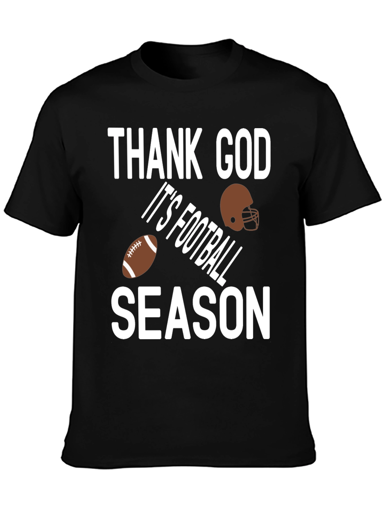 Black Thank God It's Football Season T-Shirt view 3