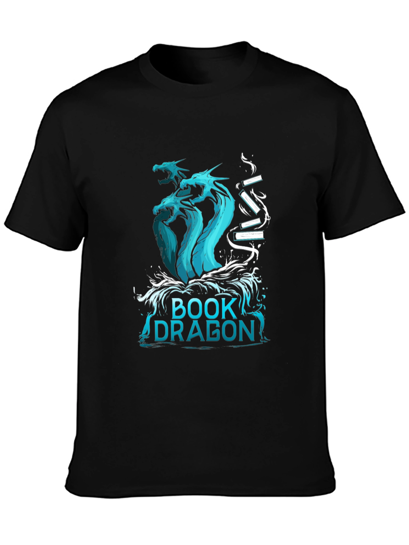 Book Dragon T-Shirt - Fantasy Literature Tee - 3