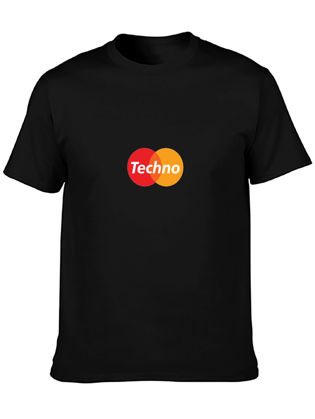 Black Techno Music Graphic Tee - Black Crew Neck view 3